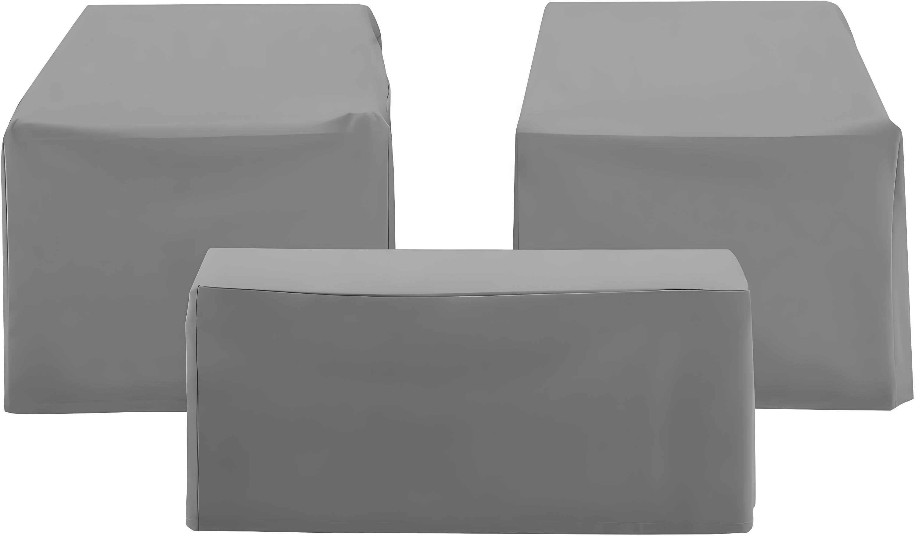 Crosley 3pc Furniture Cover Set, Two Chairs and Coffee Table, Gray: PVC & Polyester, Waterproof, Scratch-Resistant