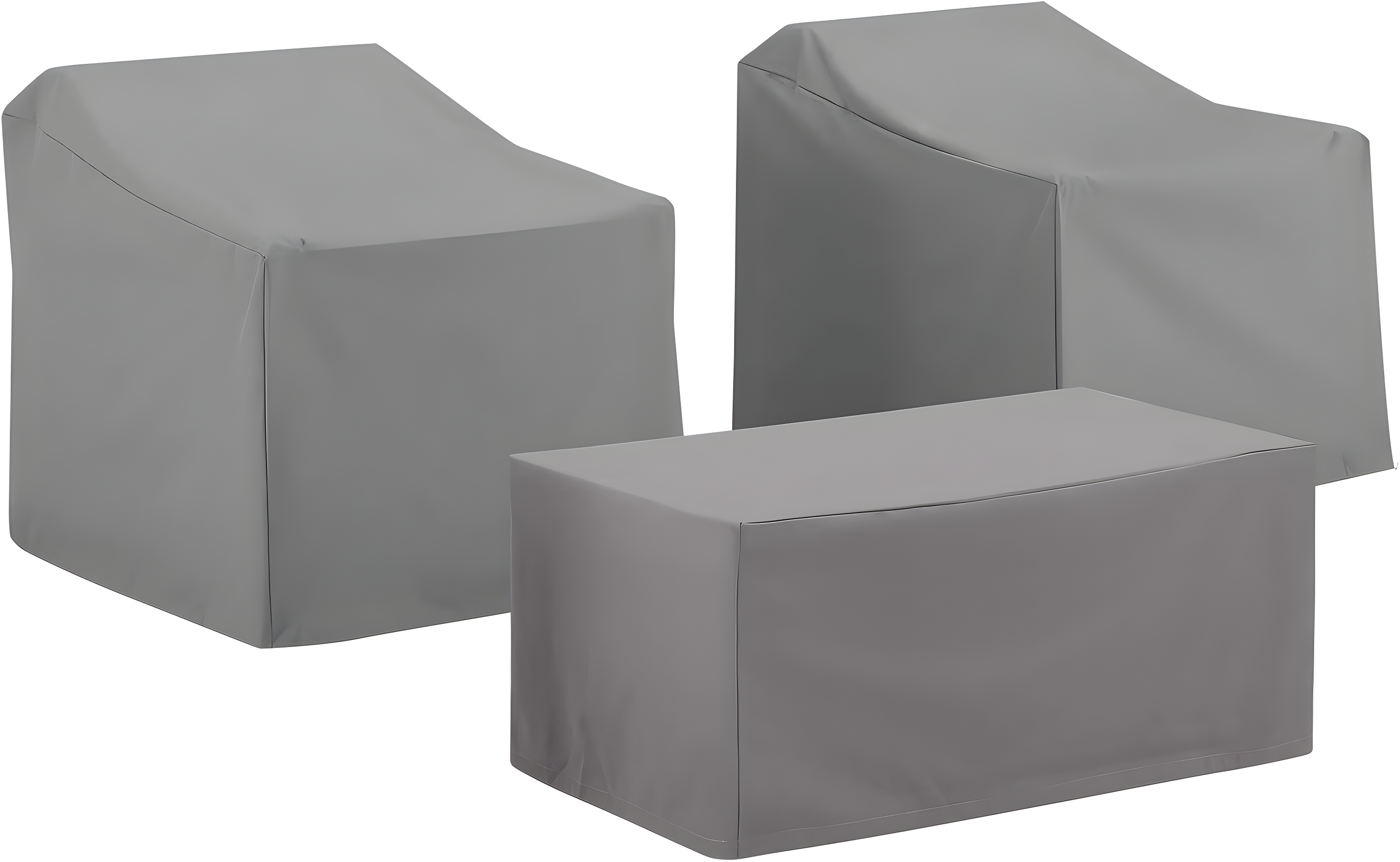Crosley 3pc Furniture Cover Set, Two Chairs and Coffee Table, Gray: PVC & Polyester, Waterproof, Scratch-Resistant