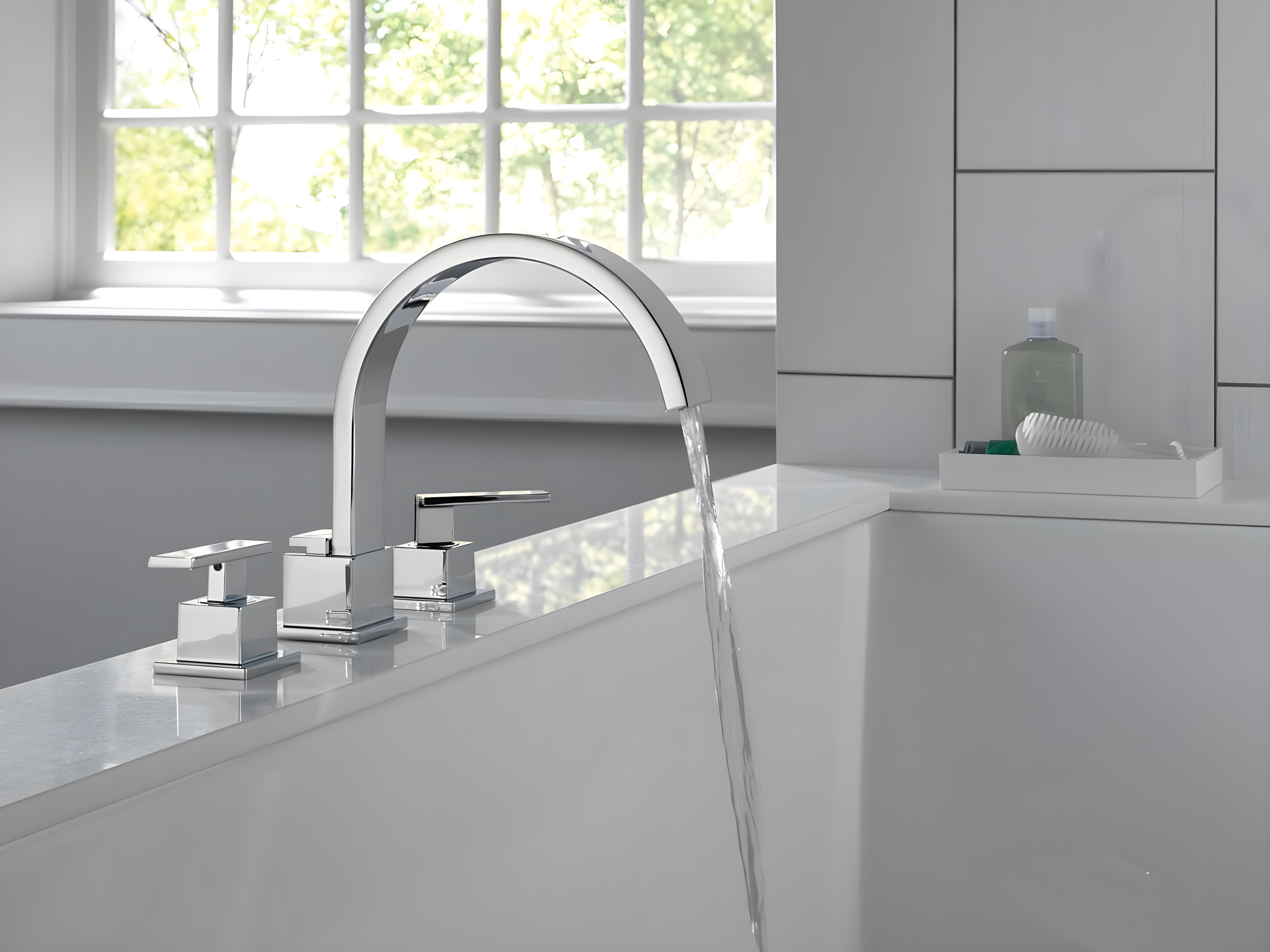 Vero Double Handle Deck Mounted Roman Tub Faucet Trim