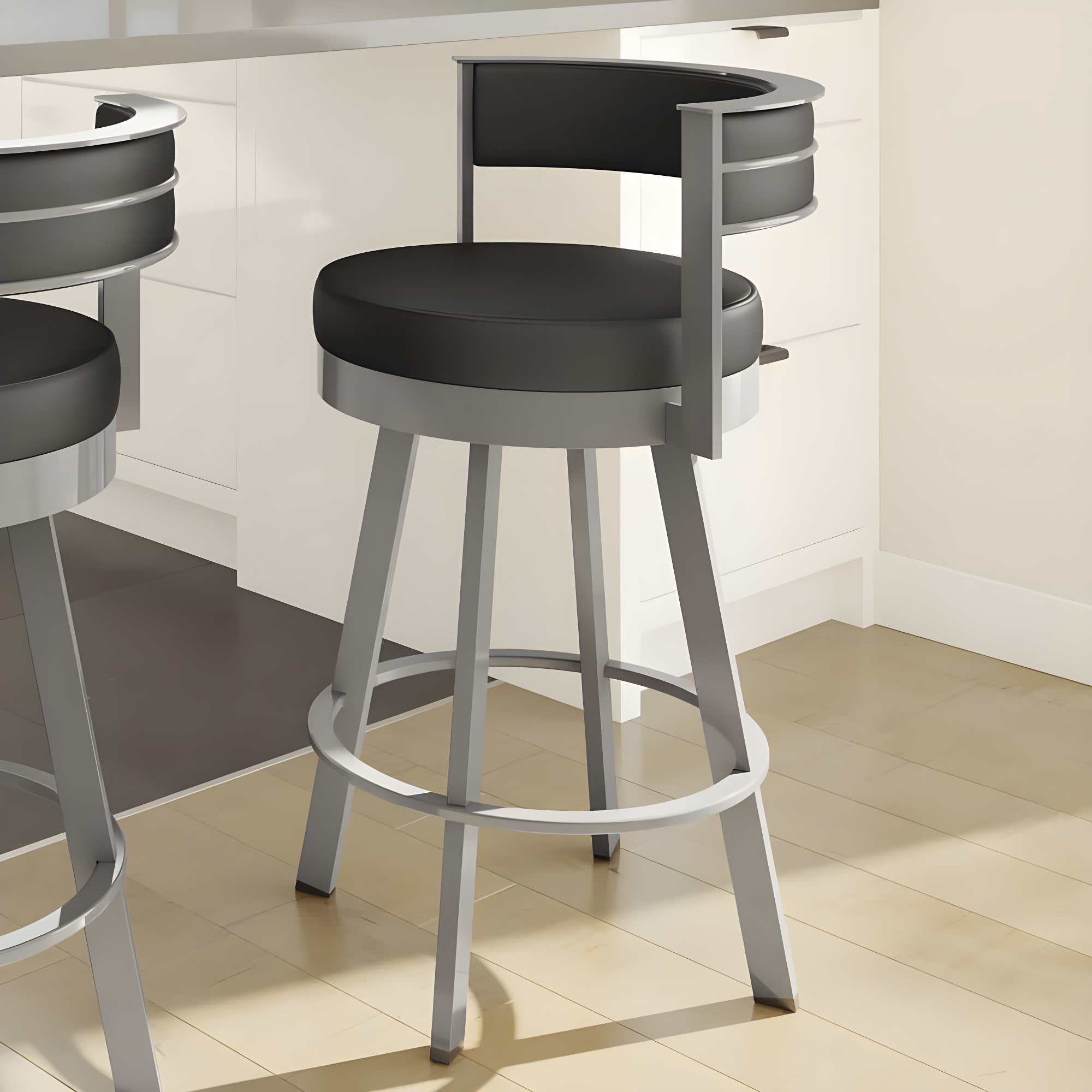 26" Browser Swivel Counter Height Barstool with Upholstered Seat - Amisco