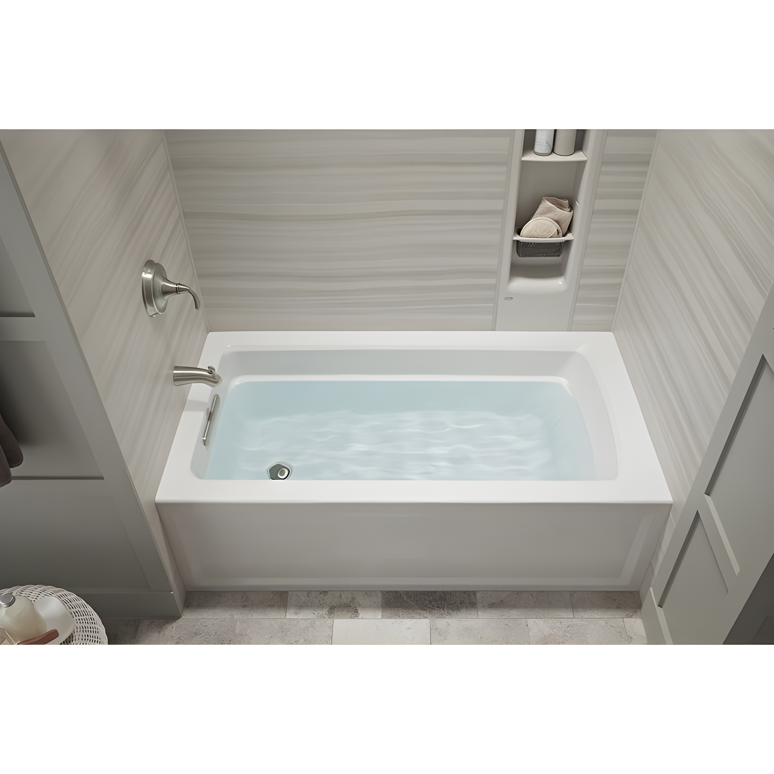 Archer® 60" x 32" Acrylic Alcove Soaking Bathtub with Comfort Depth