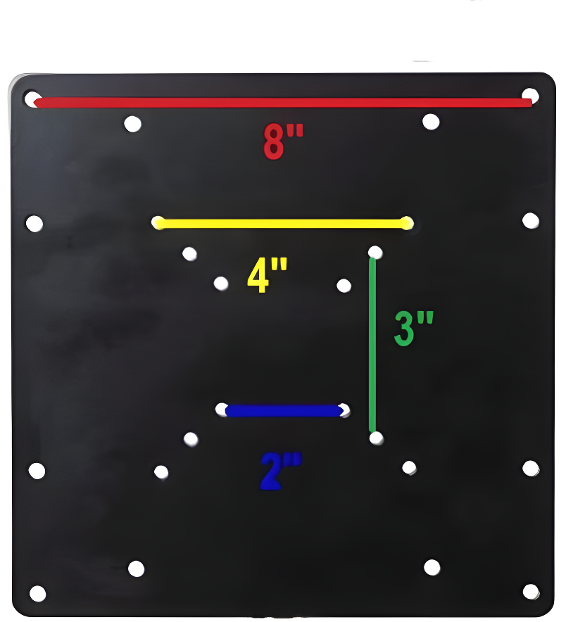 VESA Mount Adapter Plate for TV Mounts, Convert 75x75 and 100x100 to 200x200 mm VESA Patterns, includes Hardware Kit, VESA Conversion Plate for 200x200 VESA Mount, VESA Adapter