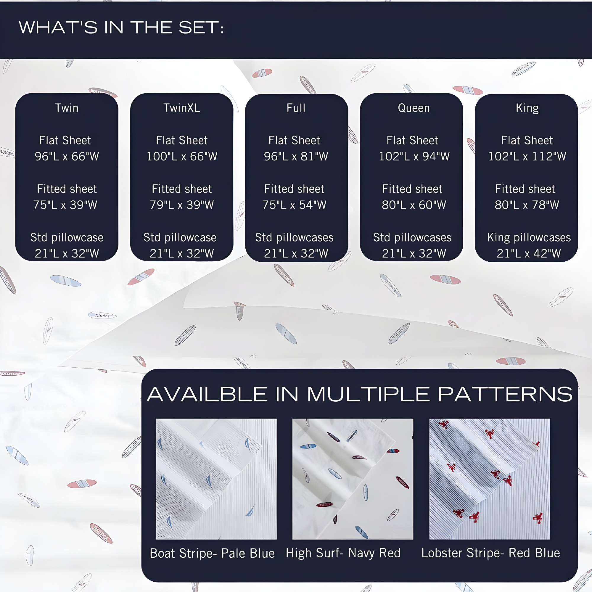 Nautica Printed Cotton Percale Sheet Sets