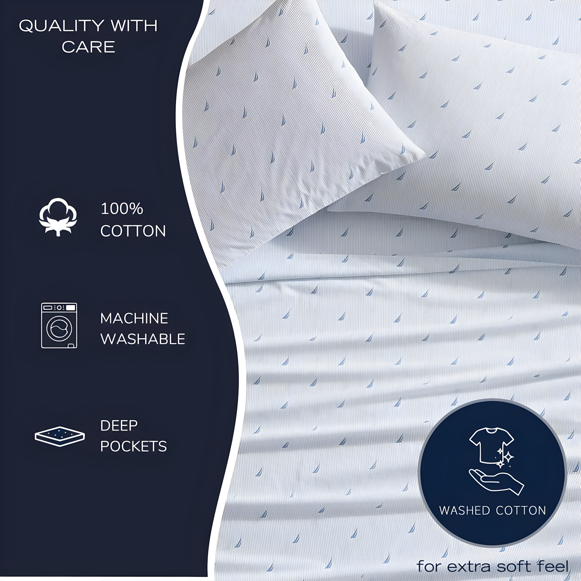 Nautica Printed Cotton Percale Sheet Sets