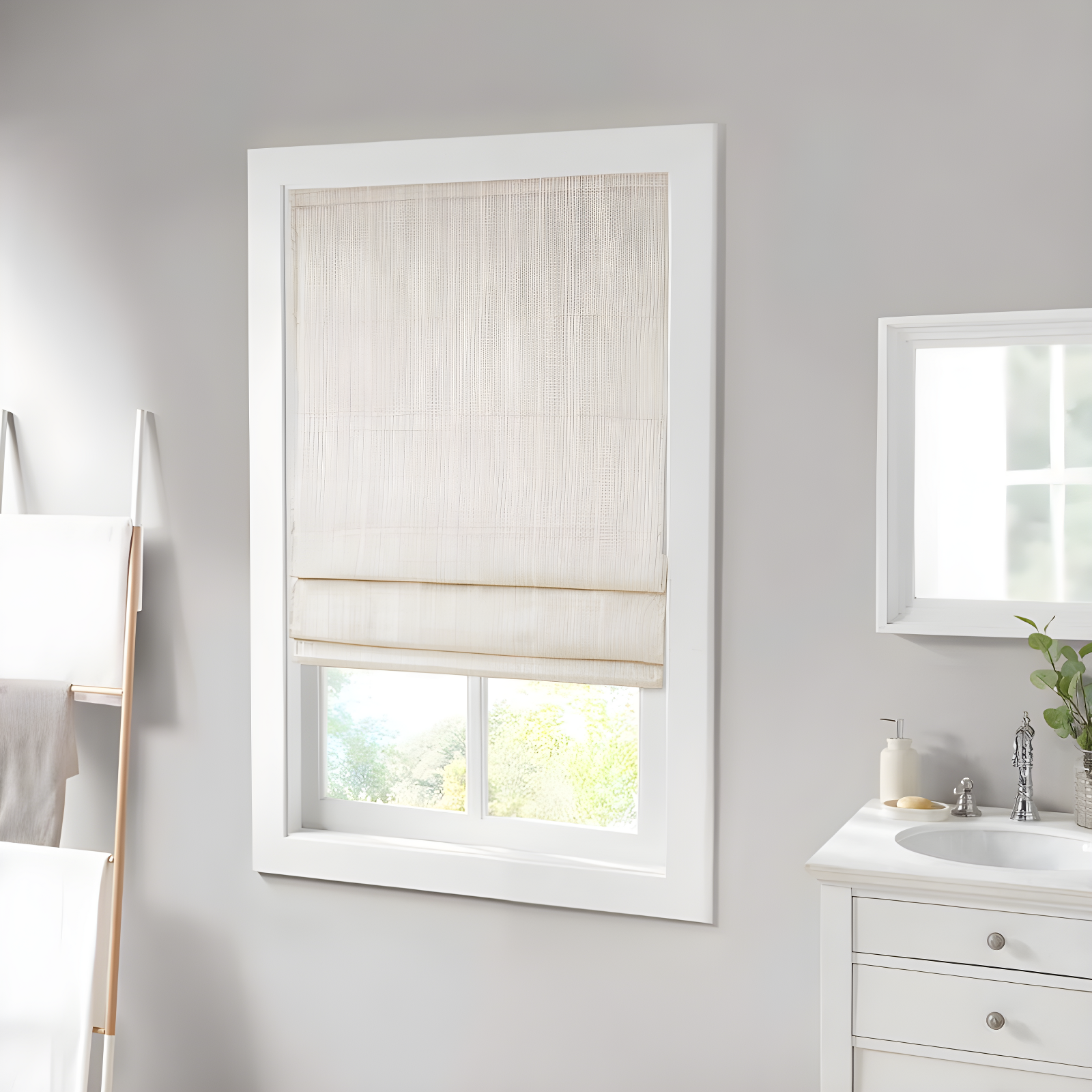 Galen Basketweave Cordless Room Darkening Single Roman Shade