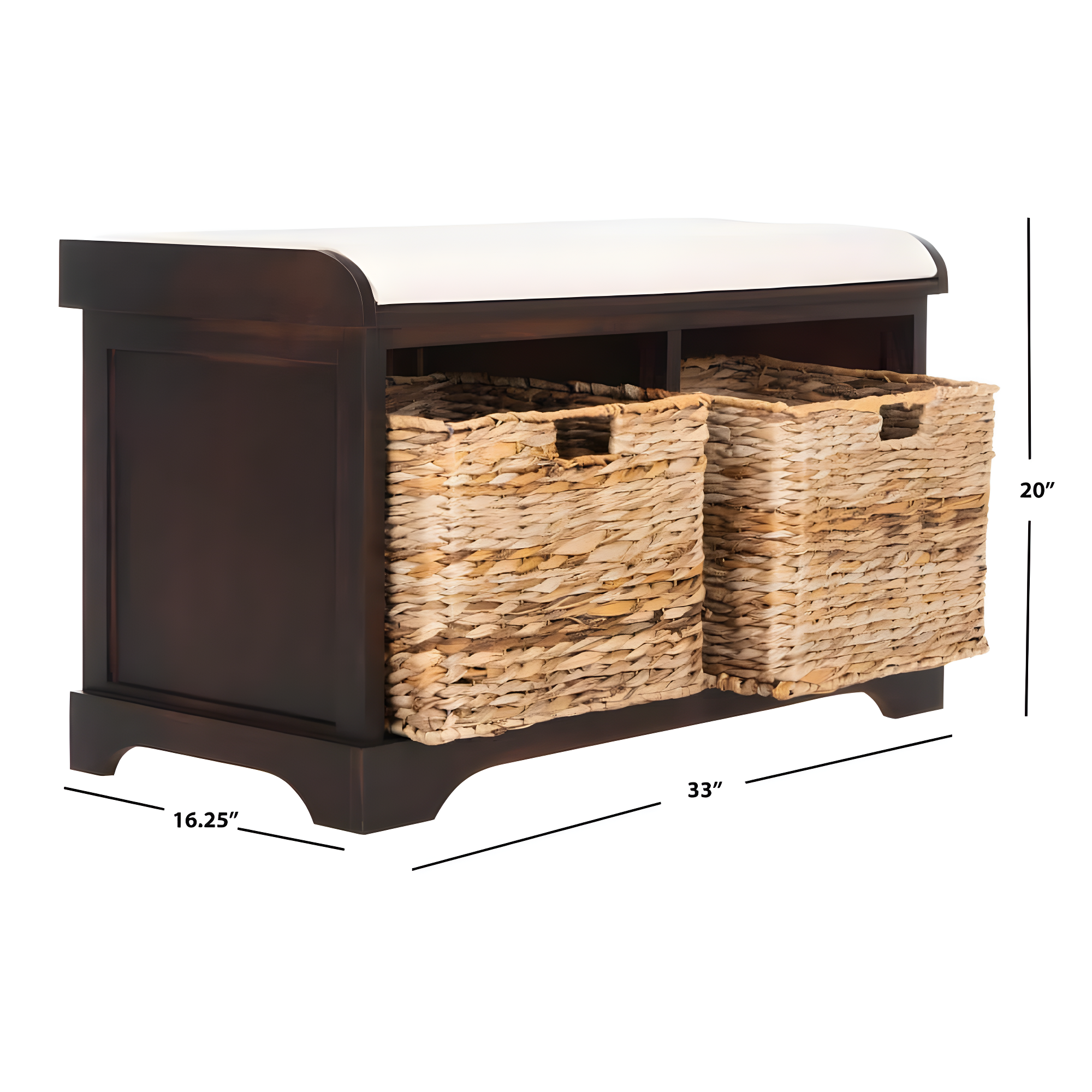 Freddy Wicker Storage Bench - AMH5736 - Brown - Safavieh