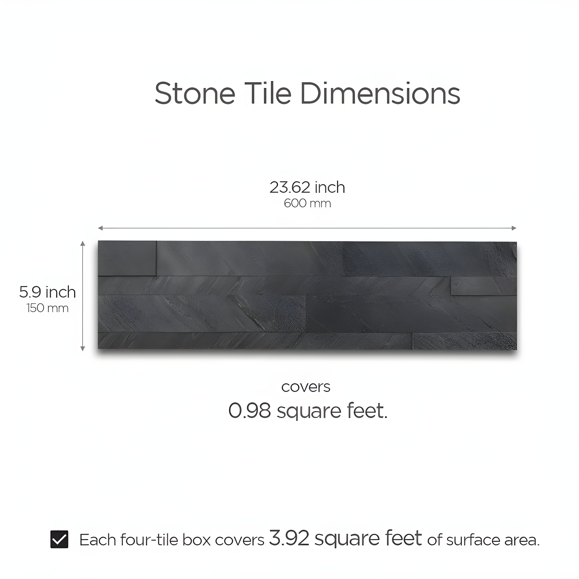 6'' W x 24'' L Natural Stone Peel and Stick Mosaic Tile