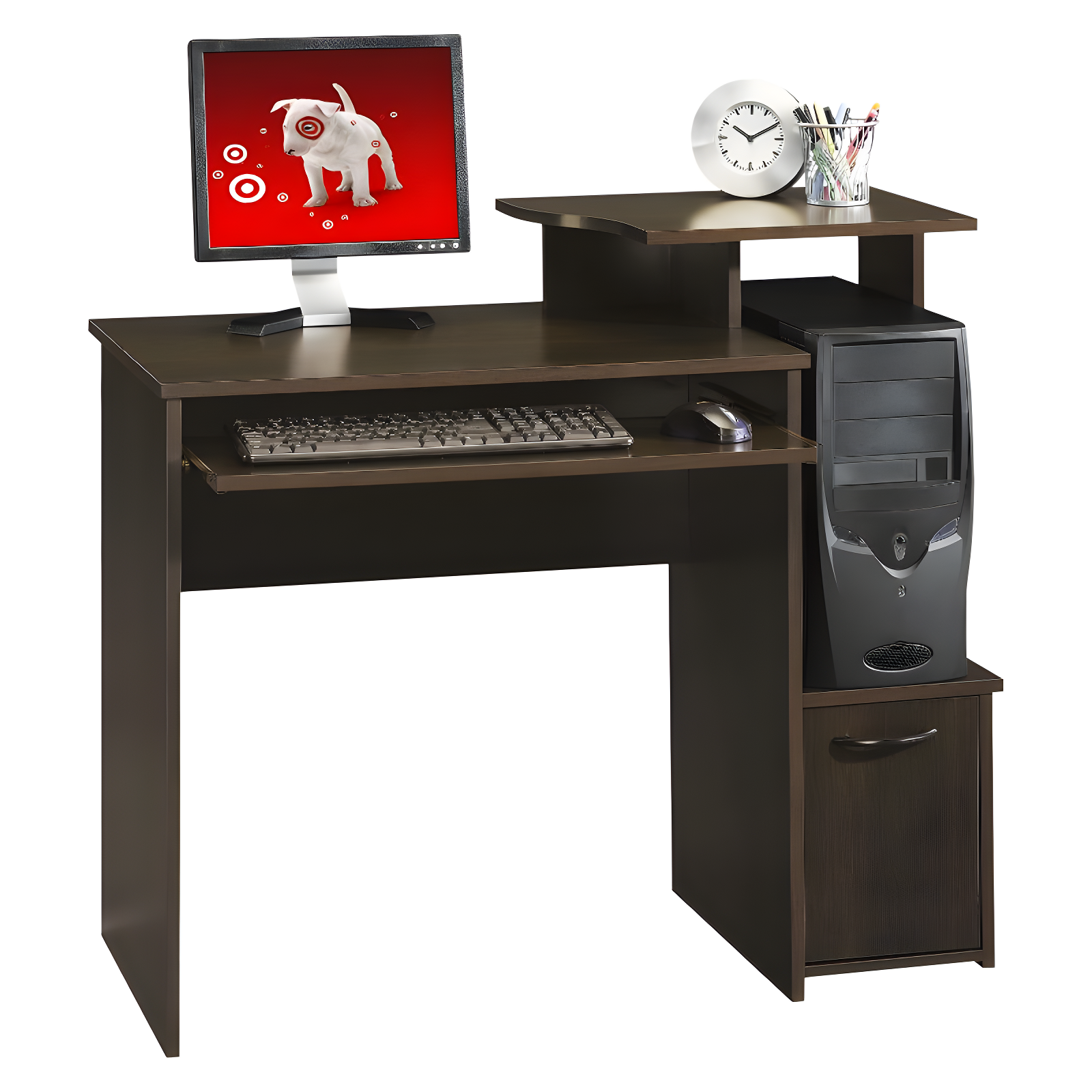 Sauder Computer Desk - Cinnamon Cherry: Slide-Out Tray, Home Office, Small Profile, Kids Room Use