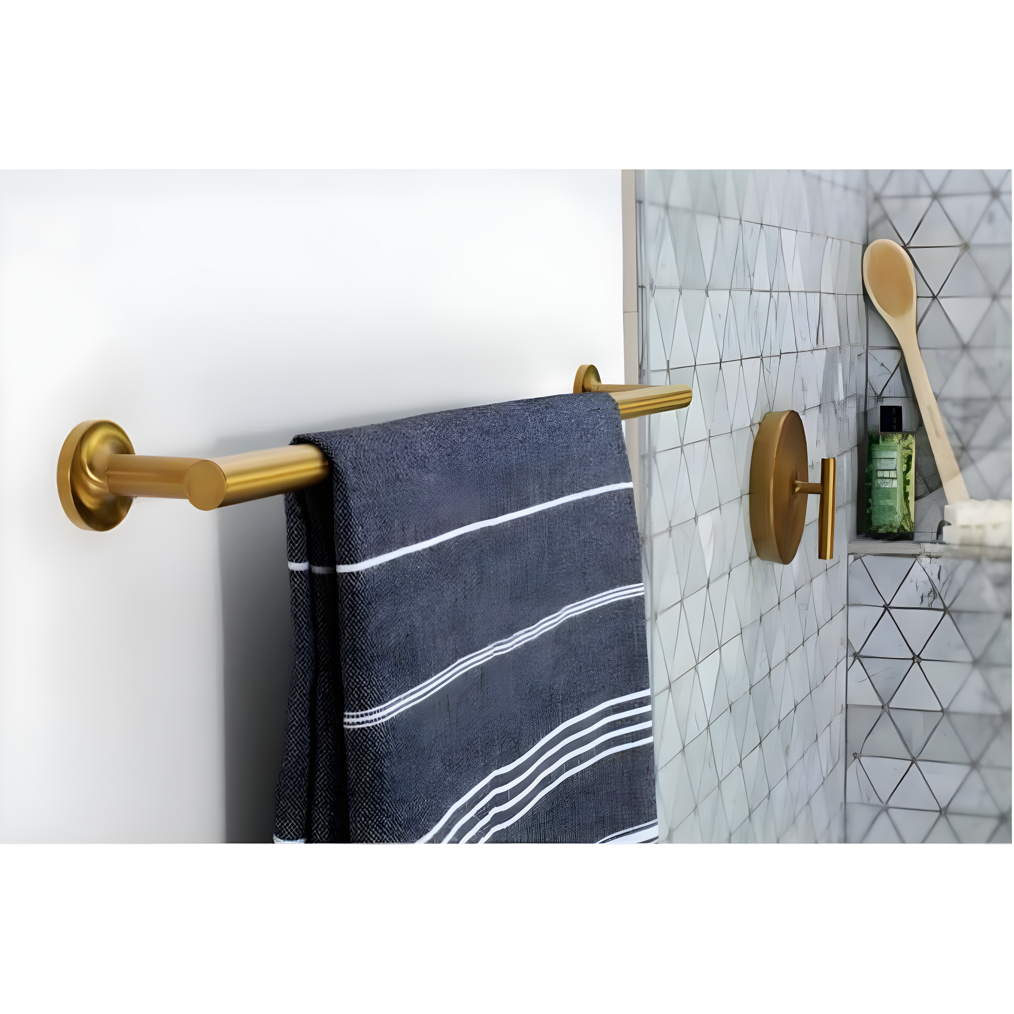 Purist® 24" Wall Mounted Round Towel Bar, Metal Wall-Mounted Towel Holder