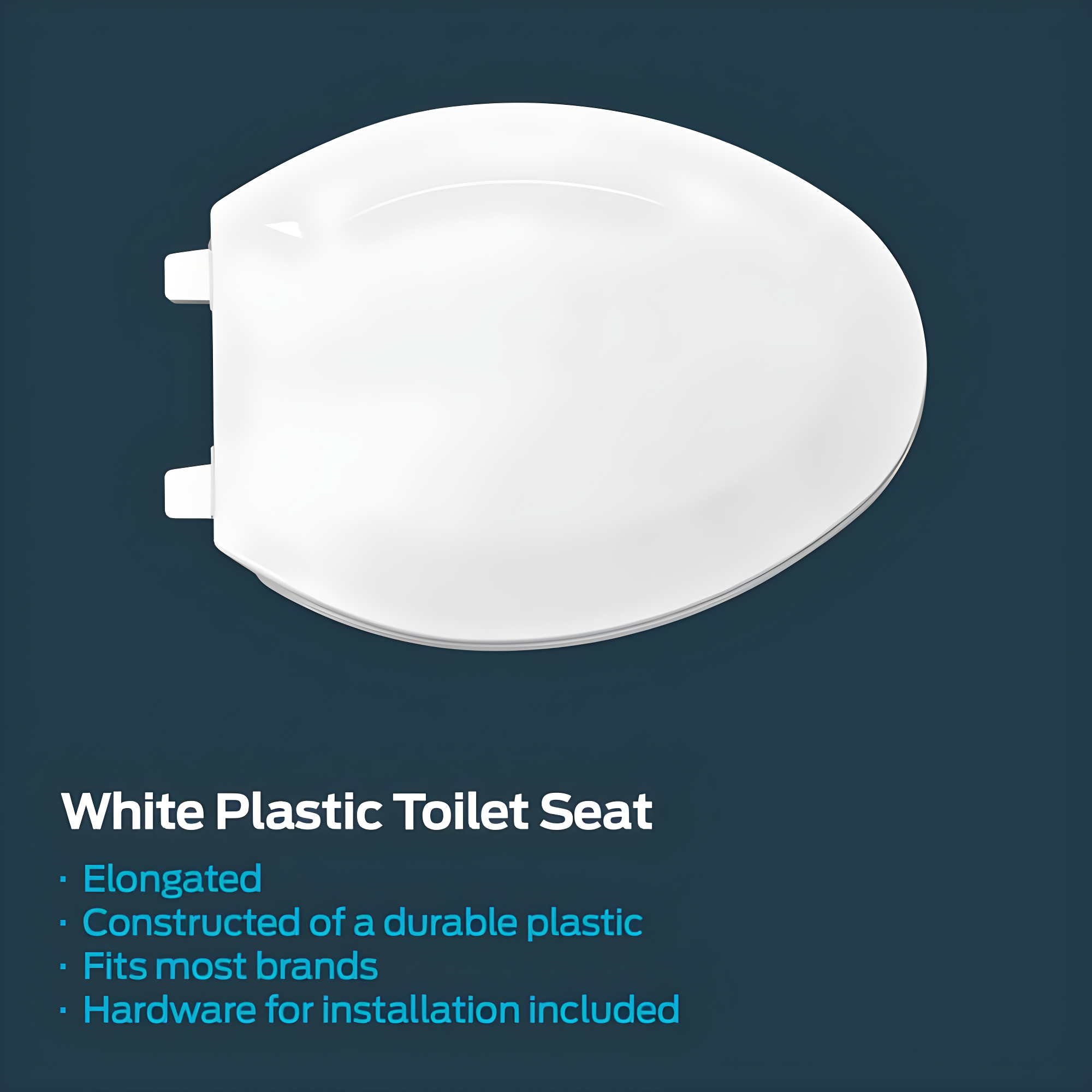 EZ-FLO 65903 Elongated Plastic Toilet Seat with Lid, White