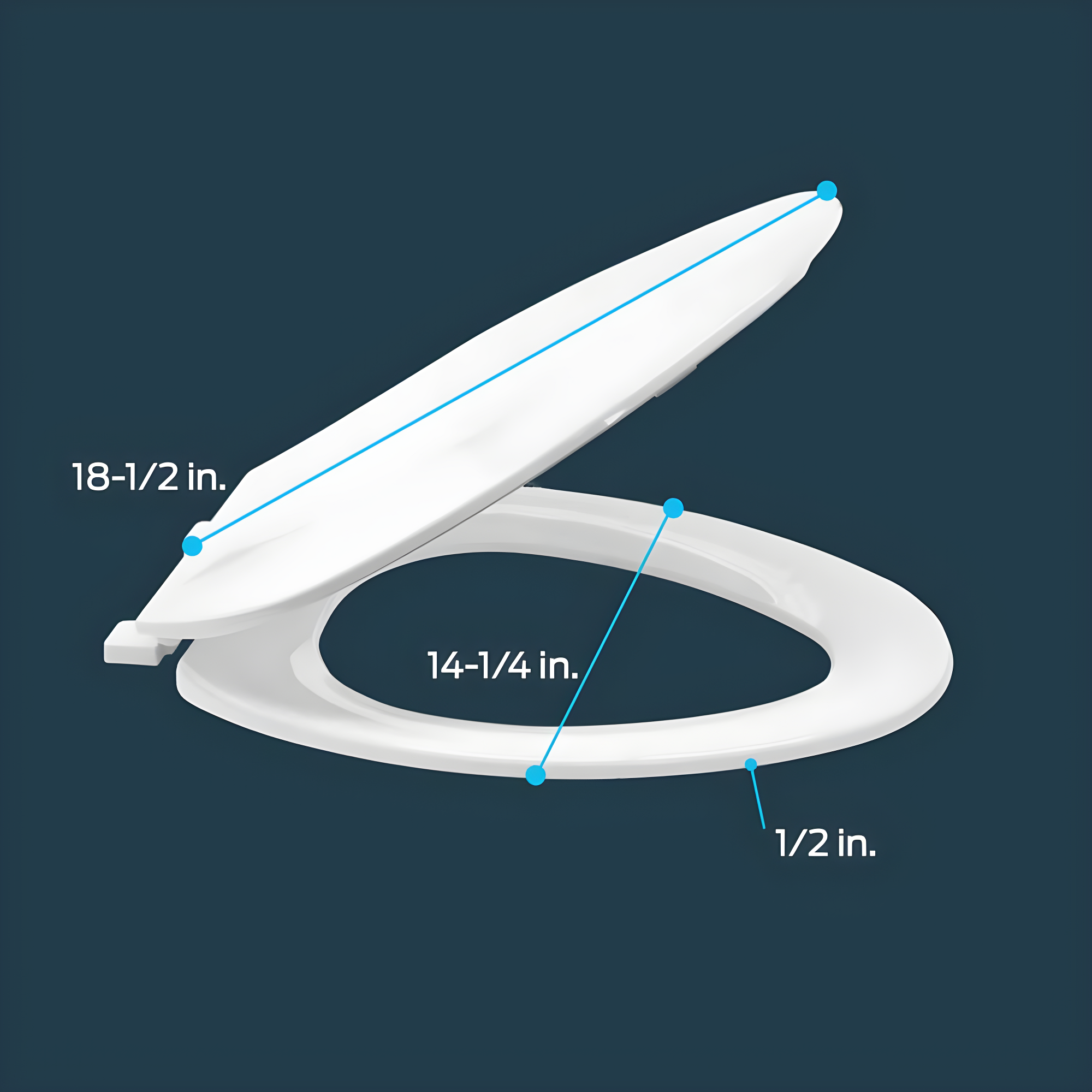 EZ-FLO 65903 Elongated Plastic Toilet Seat with Lid, White