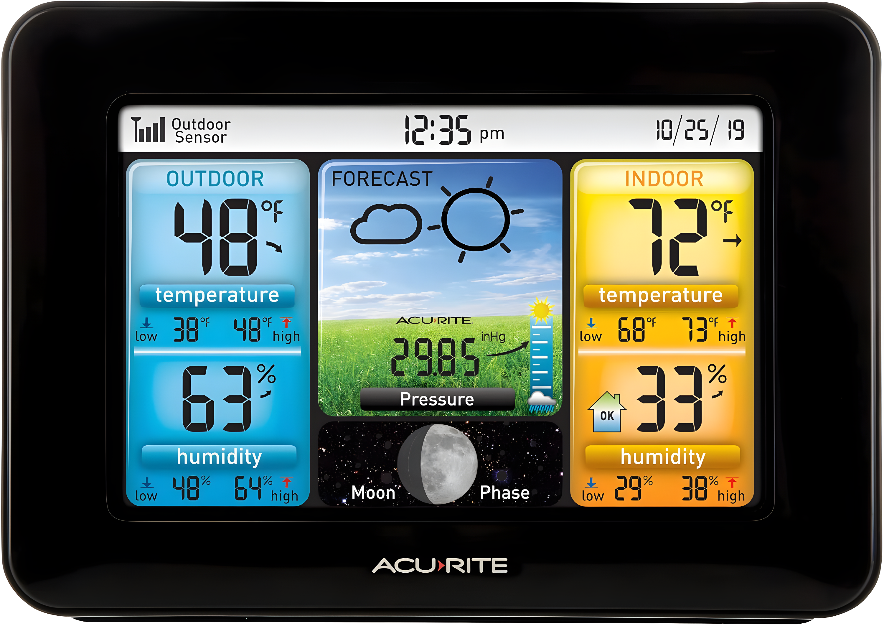AcuRite Weather Station Forecaster with Color Display for Temperature, Humidity, Hyperlocal Forecast, and Built-In Barometer (02077M) & Reviews | Wayfair