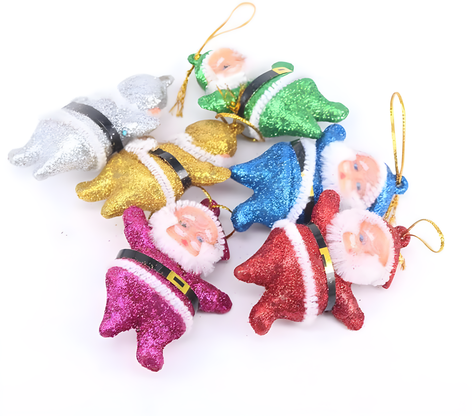 Clearance! 6Pcs Christmas Ornaments Gift, Cute Mini Santa Claus Style Christmas Tree Party Hanging Decorations for Christmas Home Decoration and Various Occasions