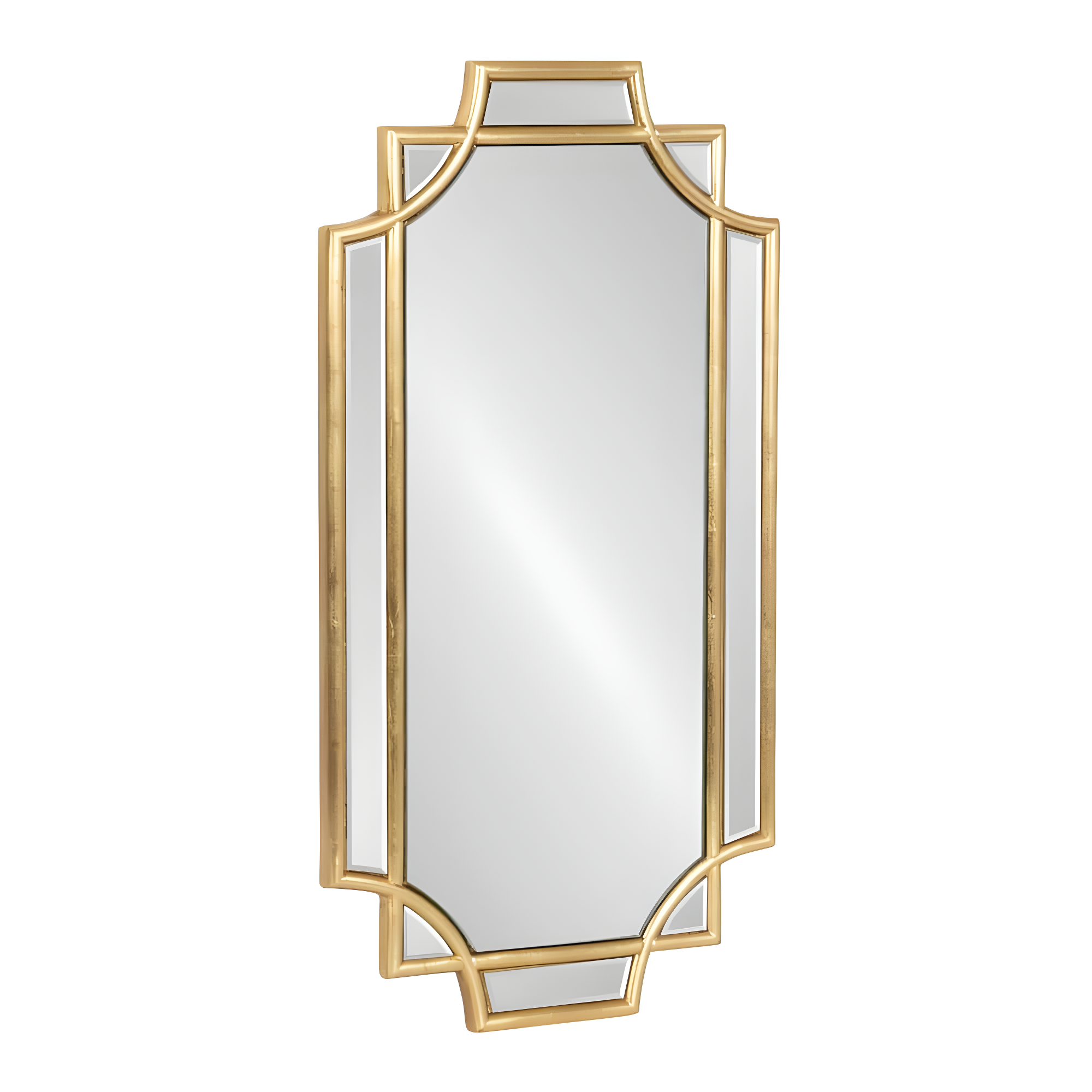 Kate & Laurel All Things Decor 11"x21" Minuette Decorative Framed Wall Mirror Gold: Luxury Glam Style, Rectangle Shape