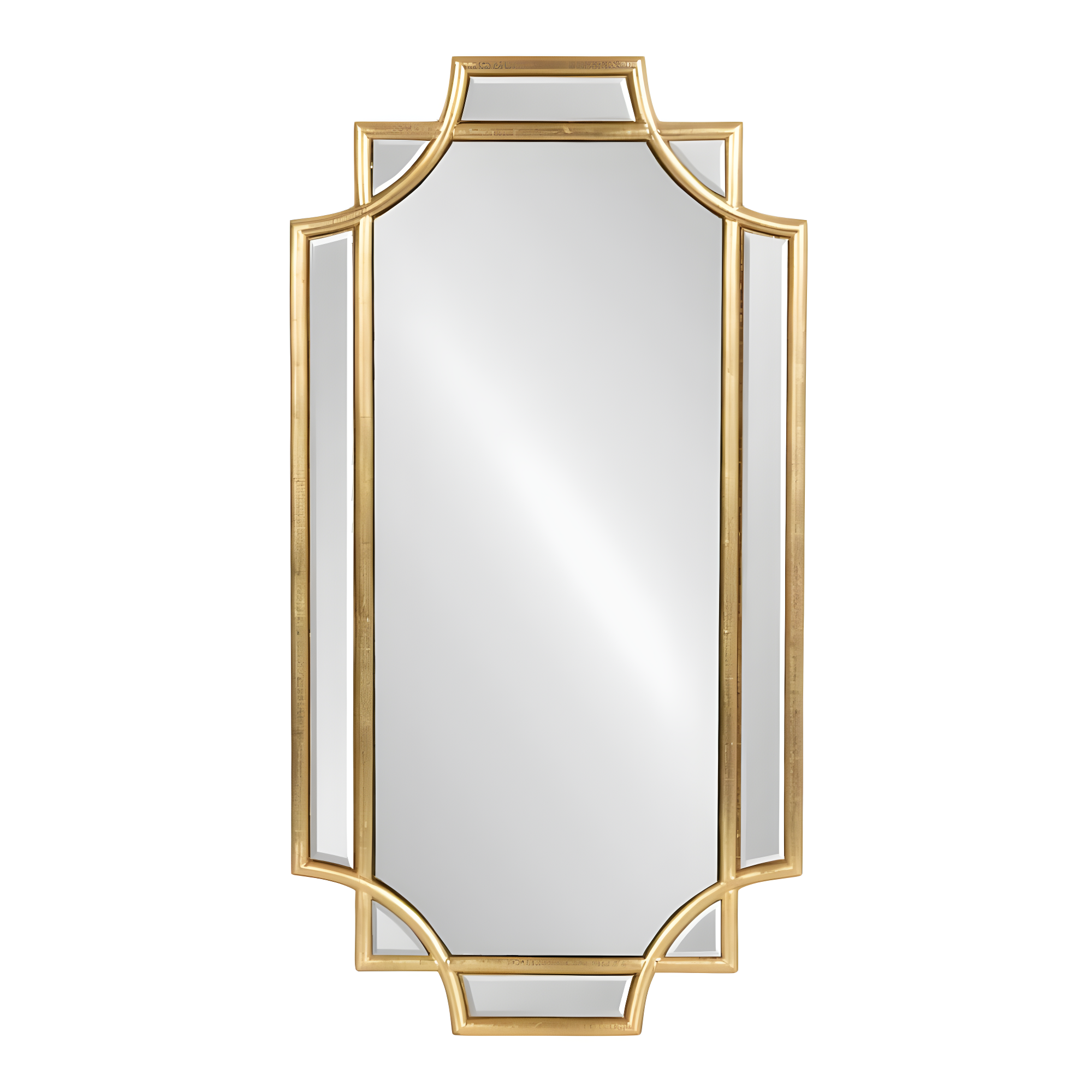 Kate & Laurel All Things Decor 11"x21" Minuette Decorative Framed Wall Mirror Gold: Luxury Glam Style, Rectangle Shape