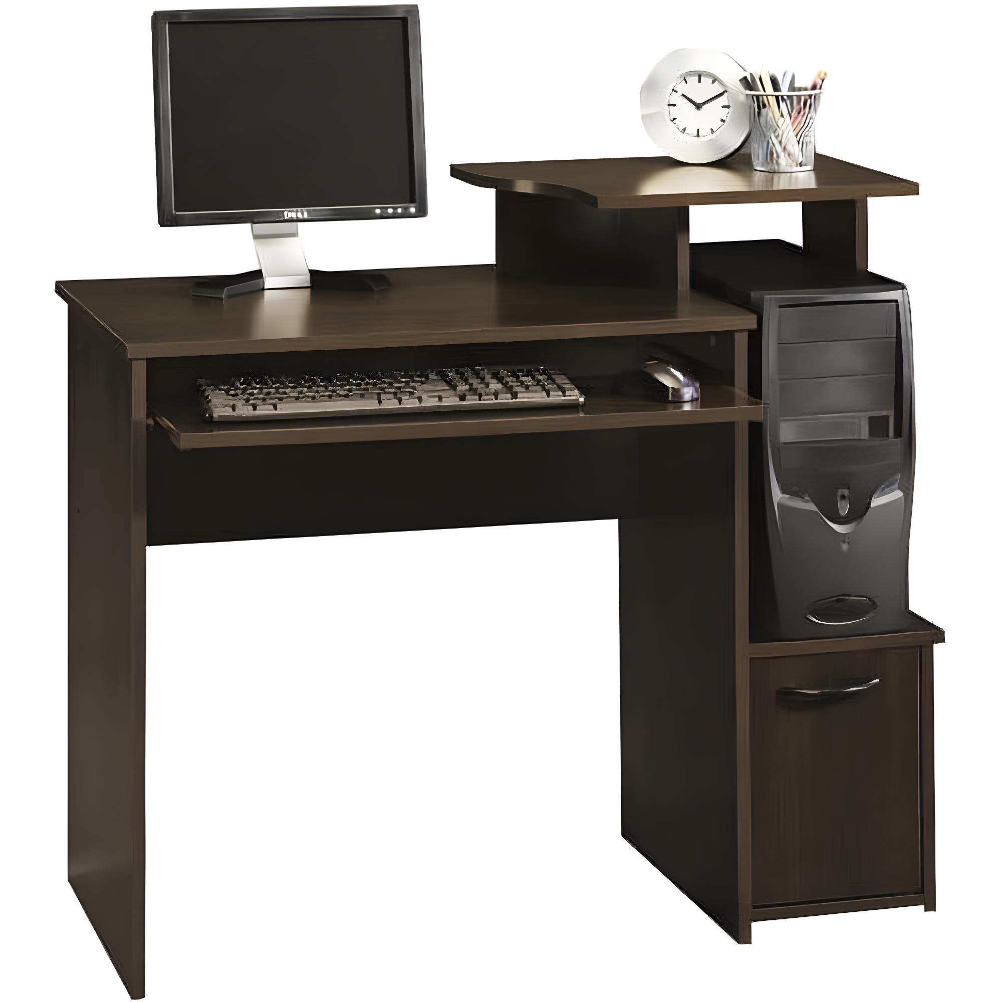 Sauder Computer Desk - Cinnamon Cherry: Slide-Out Tray, Home Office, Small Profile, Kids Room Use
