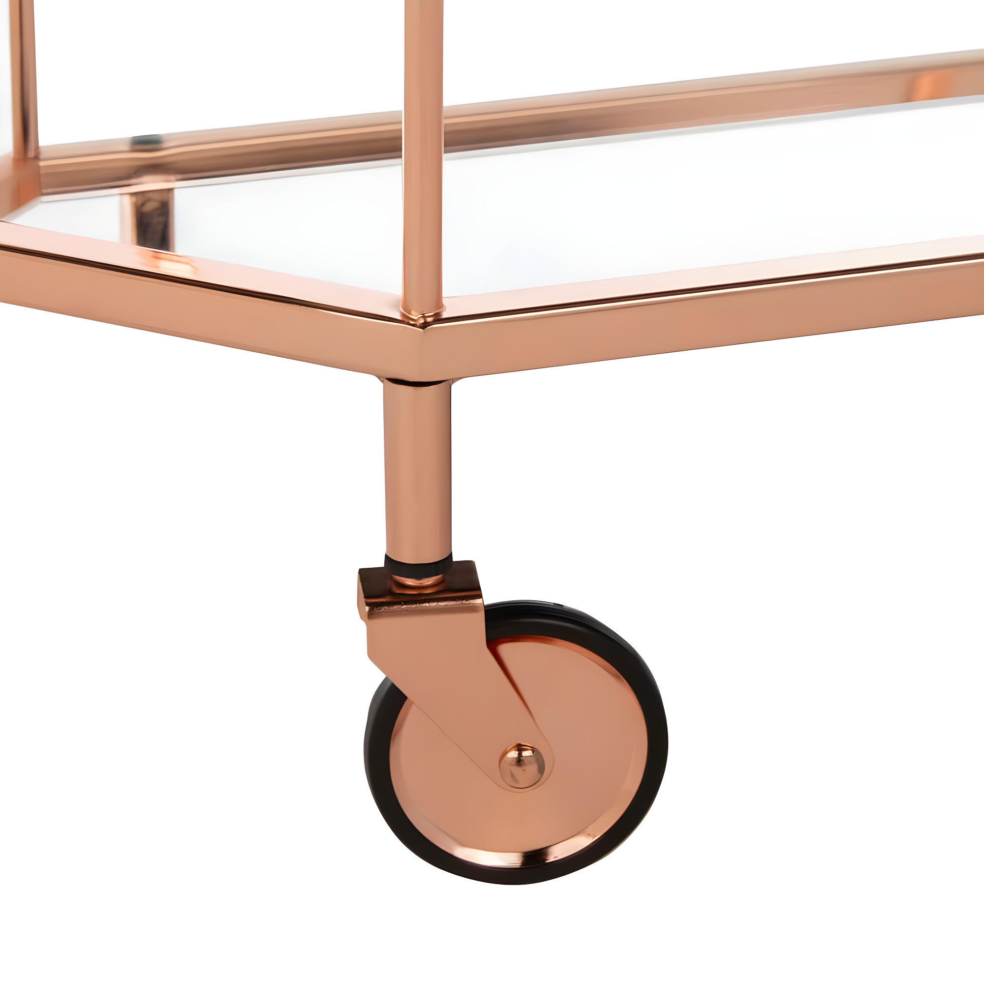 Silva 2 Tier Octagon Bar Cart - BCT8004A - Rose Gold/Mirror - Safavieh