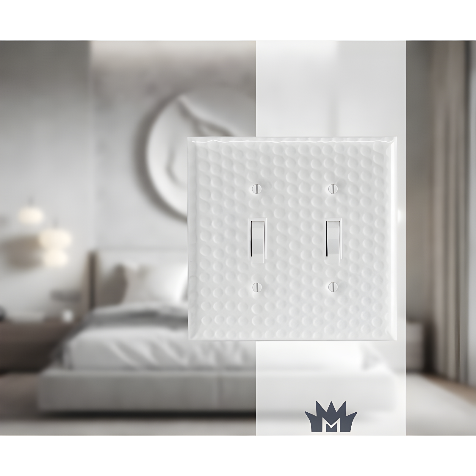 Monarch Abode Hand Hammered 2 - Gang Toggle Light Switch Standard Wall Plate