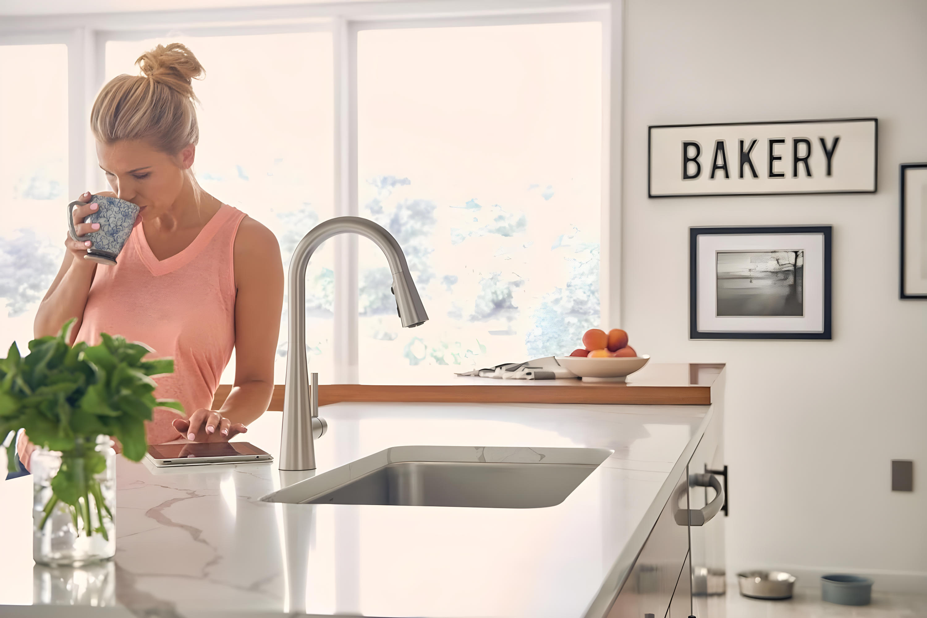 Moen Sleek Pull Down Single Handle Kitchen Faucet with Power Boost Technology and Duralock
