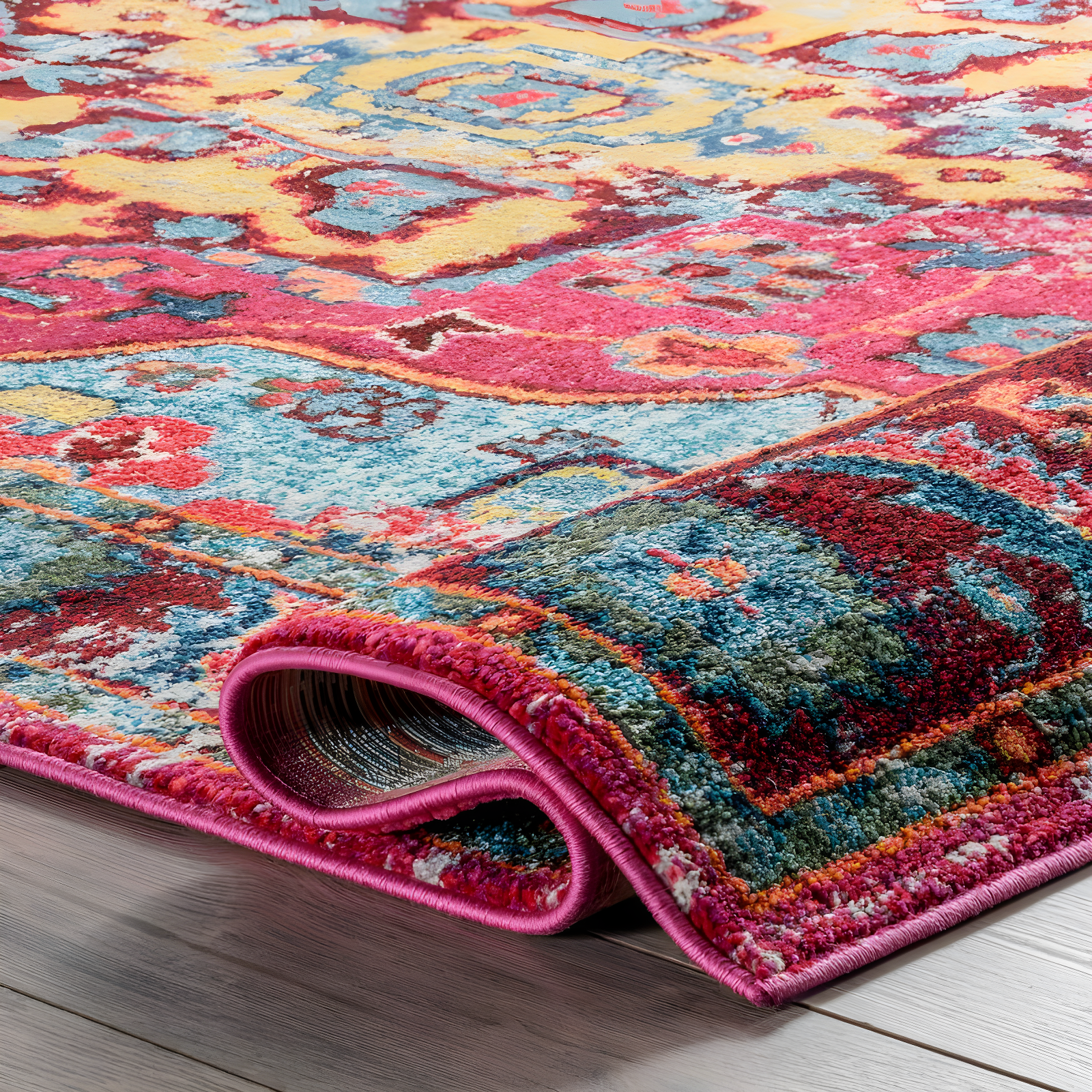 nuLOOM 12'x15' Vintage Corbett Area Rug: Bohemian Medallion, Multicolor, Low Pile, Machine Made, Indoor Use