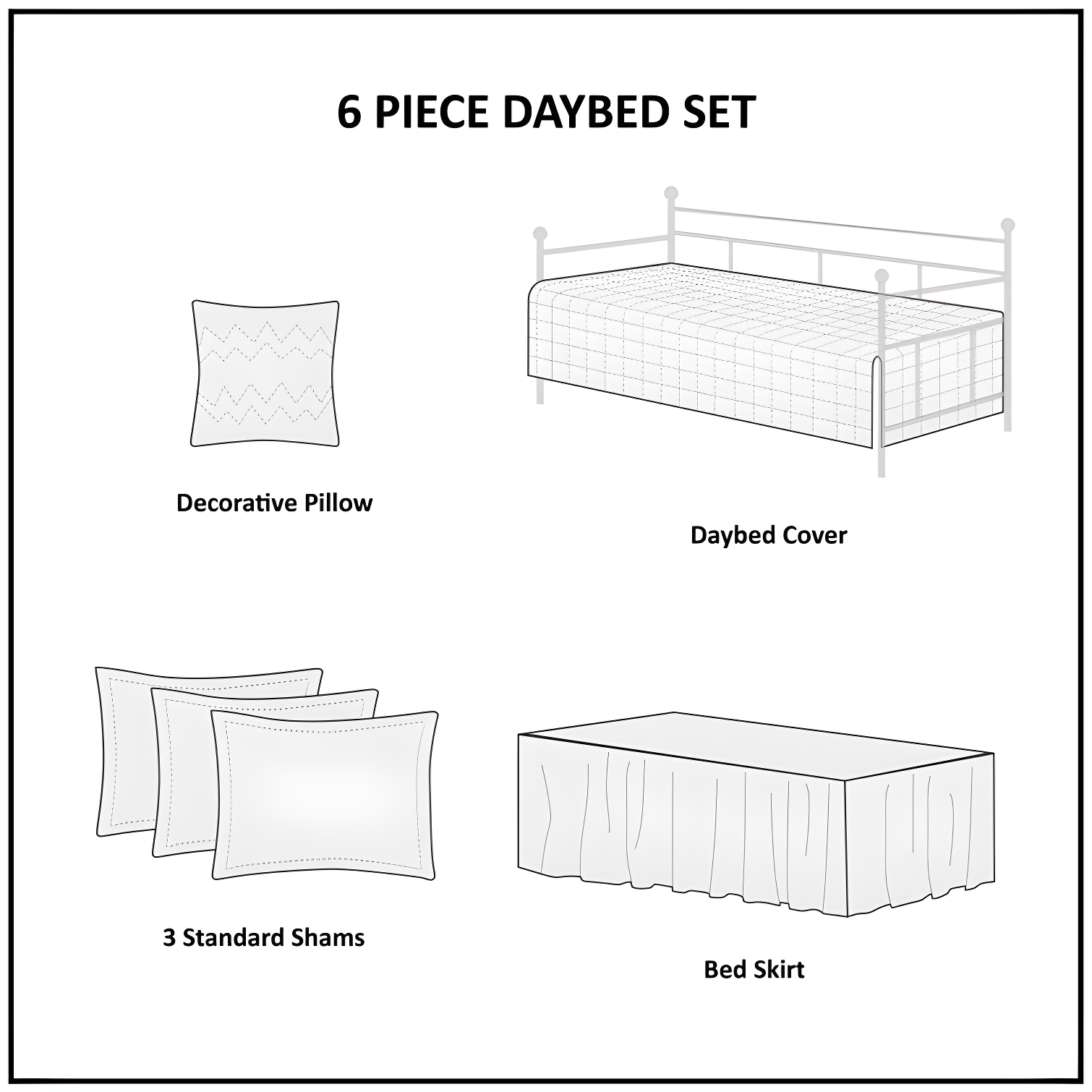 Madison Park Tuscany 6 Piece Reversible Scalloped Edge Daybed Cover Set