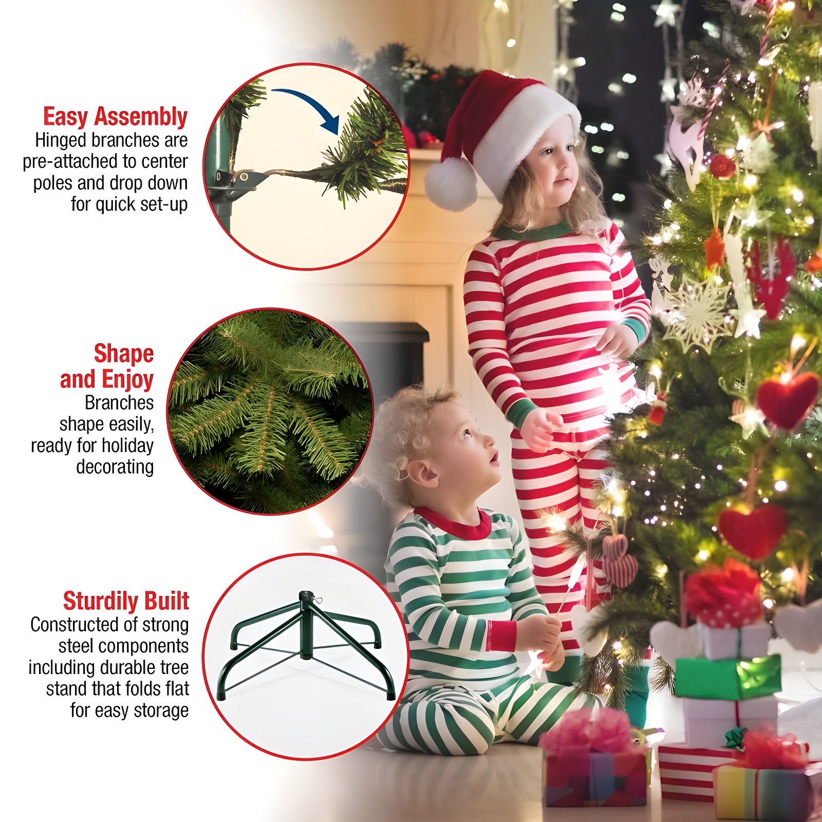 National Tree Company 9' Pre-lit Carolina Pine Artificial Christmas Tree with 900 Clear Lights