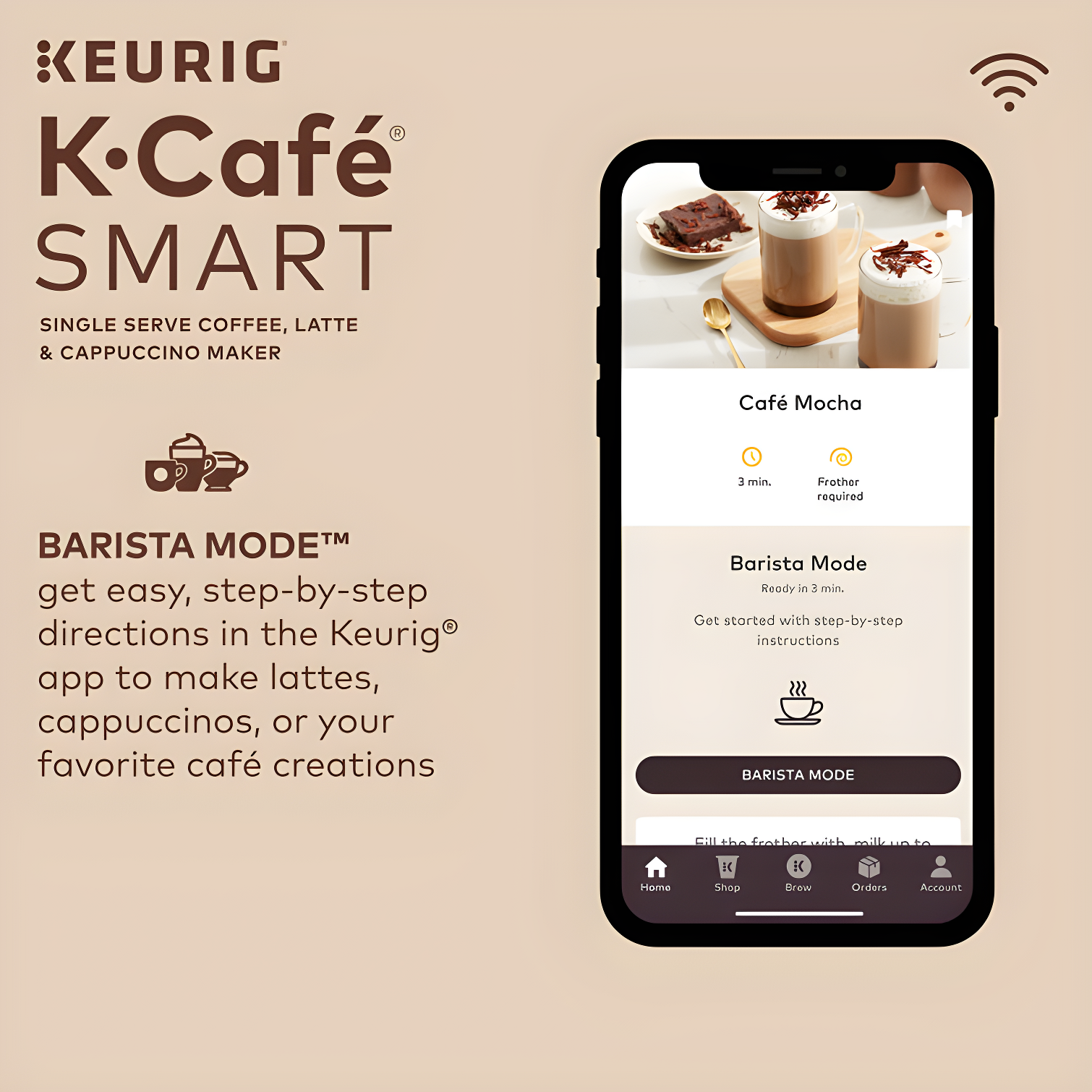 Keurig K-Cafe SMART Single Serve K-Cup Pod Coffee, Latte And Cappuccino Maker, Black