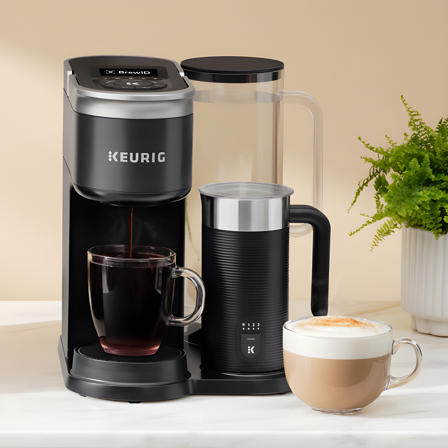 Keurig K-Cafe SMART Single Serve K-Cup Pod Coffee, Latte And Cappuccino Maker, Black