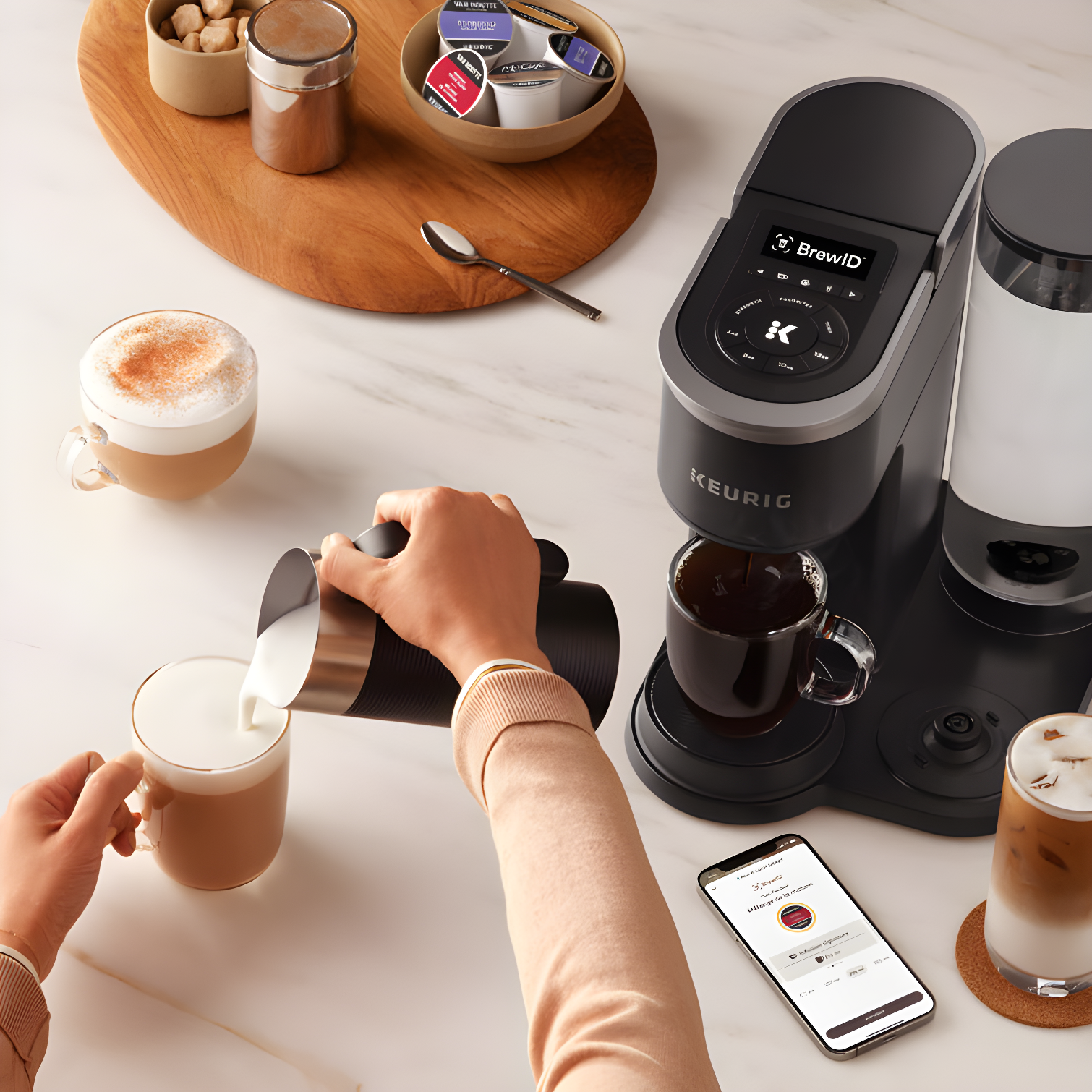 Keurig K-Cafe SMART Single Serve K-Cup Pod Coffee, Latte And Cappuccino Maker, Black