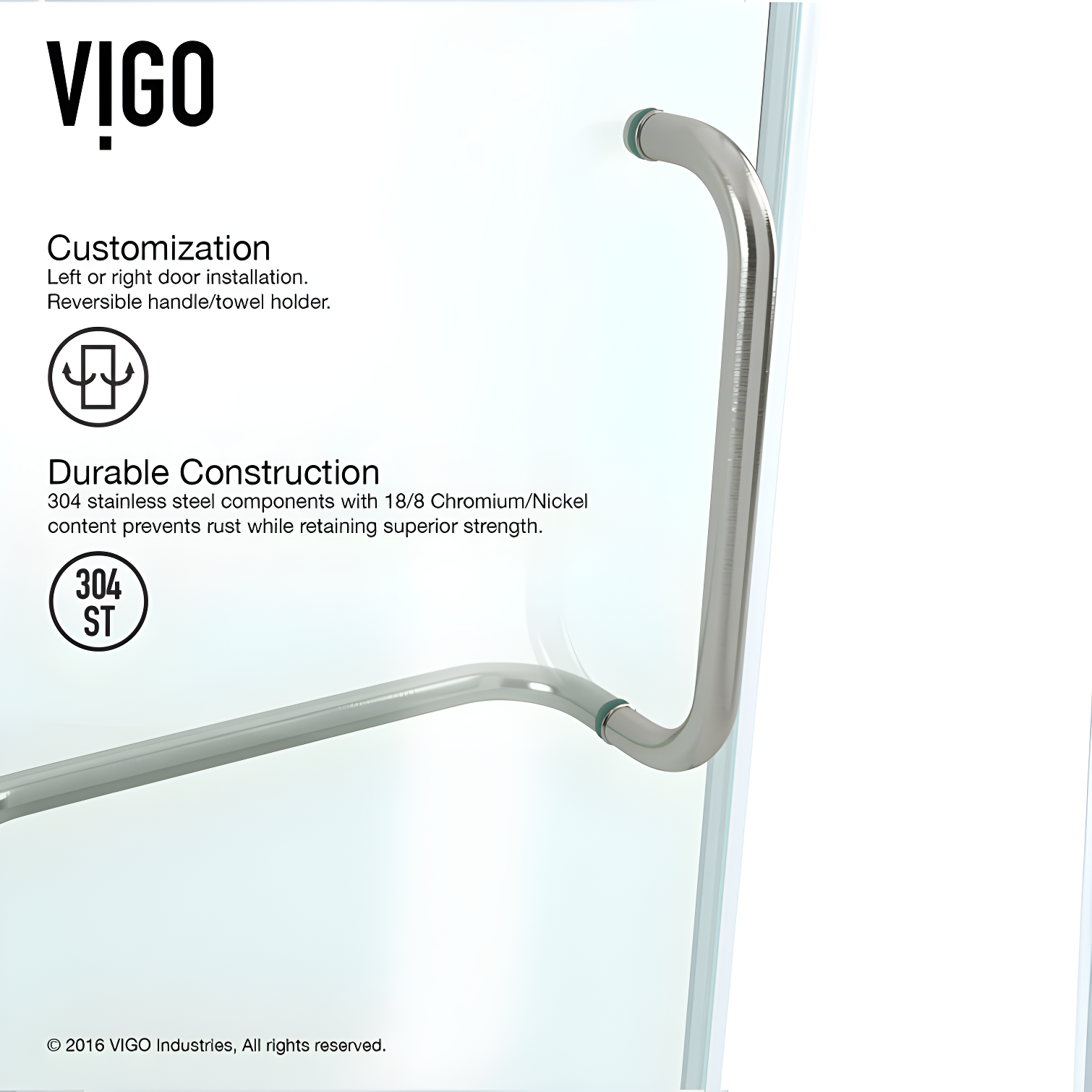 Piedmont 34" W x 34" D x 73" H Hinged Frameless Shower Enclosure with 3/8Clear Glass