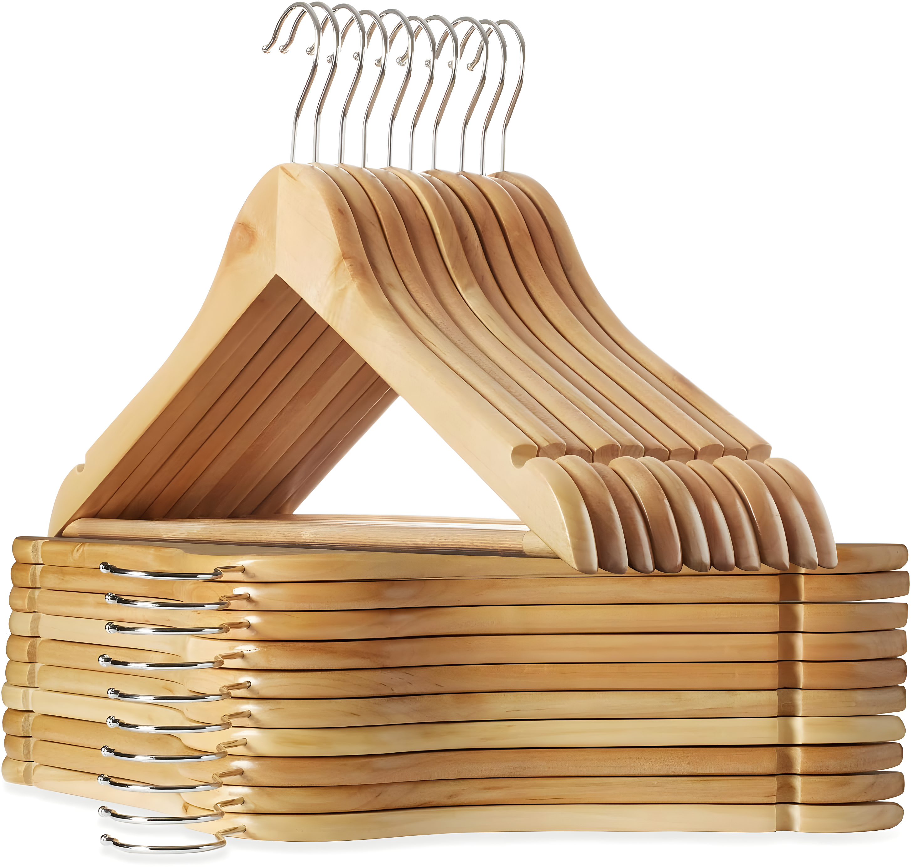 Wood Non-Slip Standard Hanger for Suit/Coat (Set of 20)