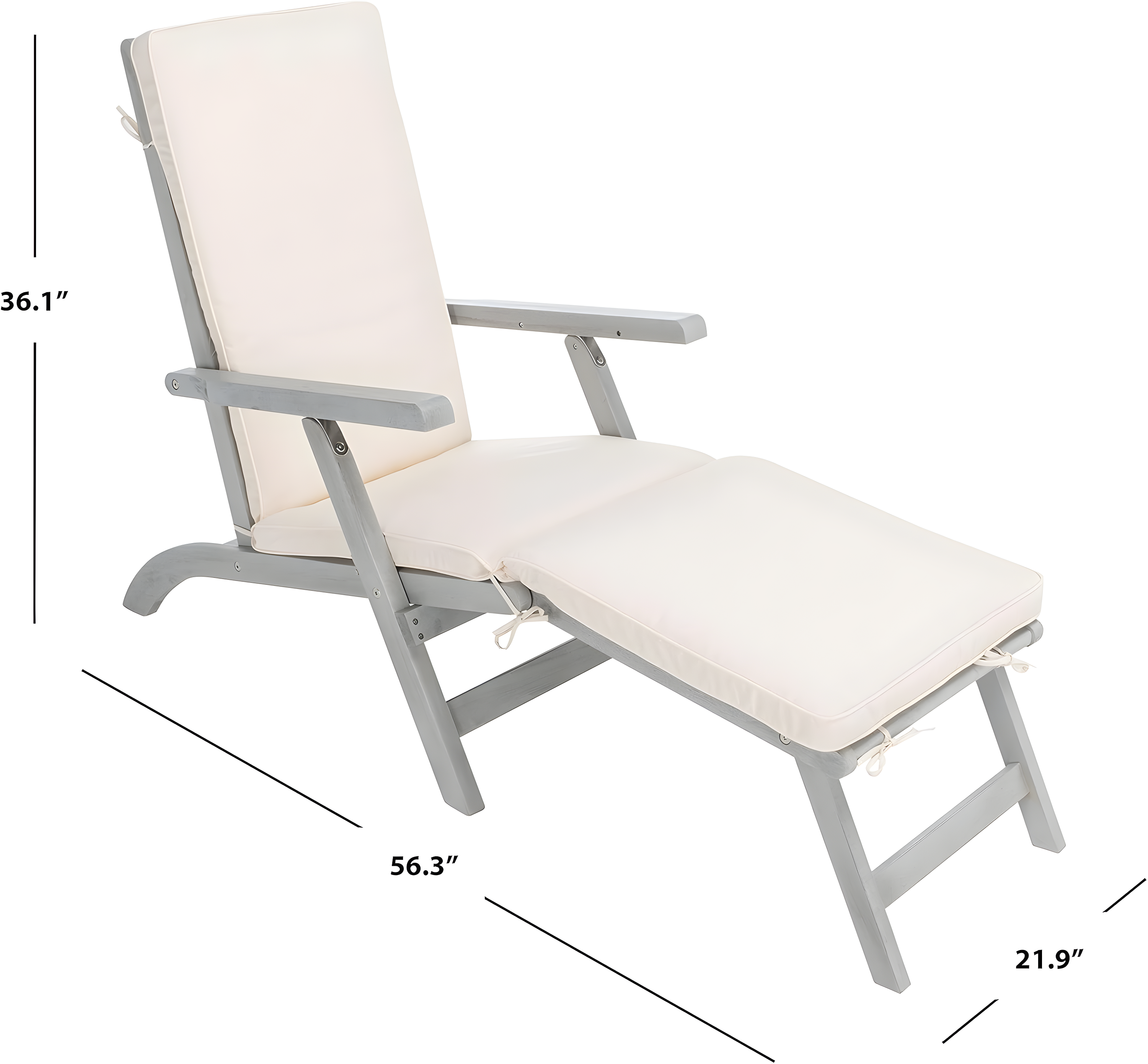 Palmdale Lounge Chair - Outdoor - PAT7015 - Grey/Beige -Safavieh
