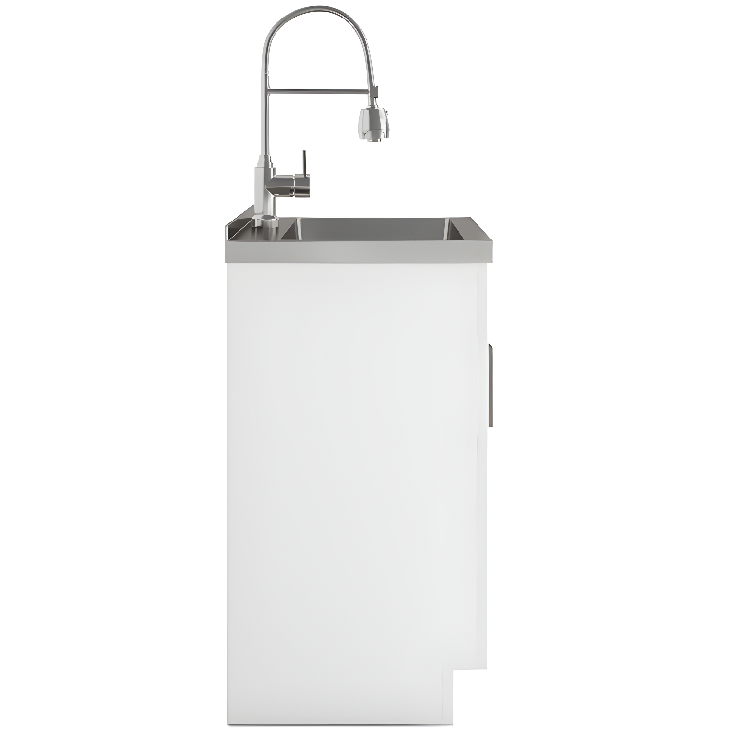 Simpli Home AXCLDYHEN28-SS Hennessy  All-in-One 28-inch Utility Sink & Cabinet in Pure White