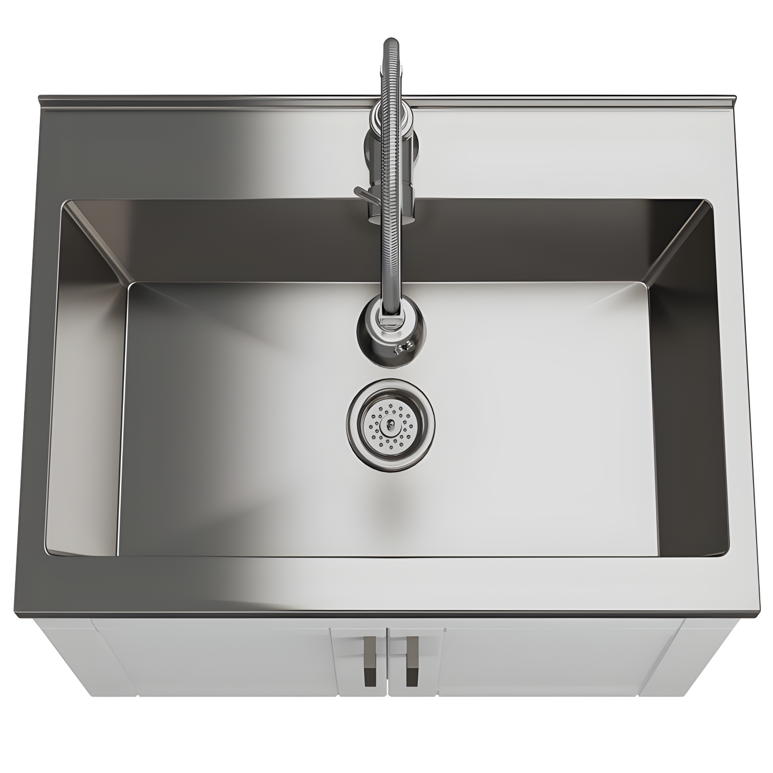 Simpli Home AXCLDYHEN28-SS Hennessy  All-in-One 28-inch Utility Sink & Cabinet in Pure White