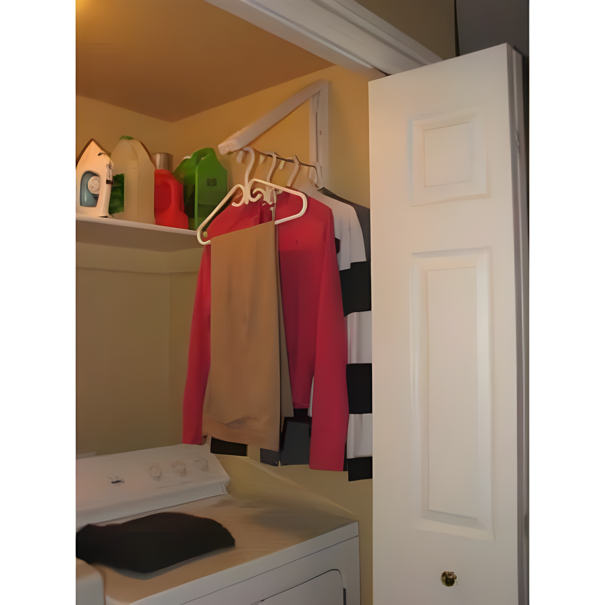Arrow Hanger Wall Mount Clothing Hanging System, White