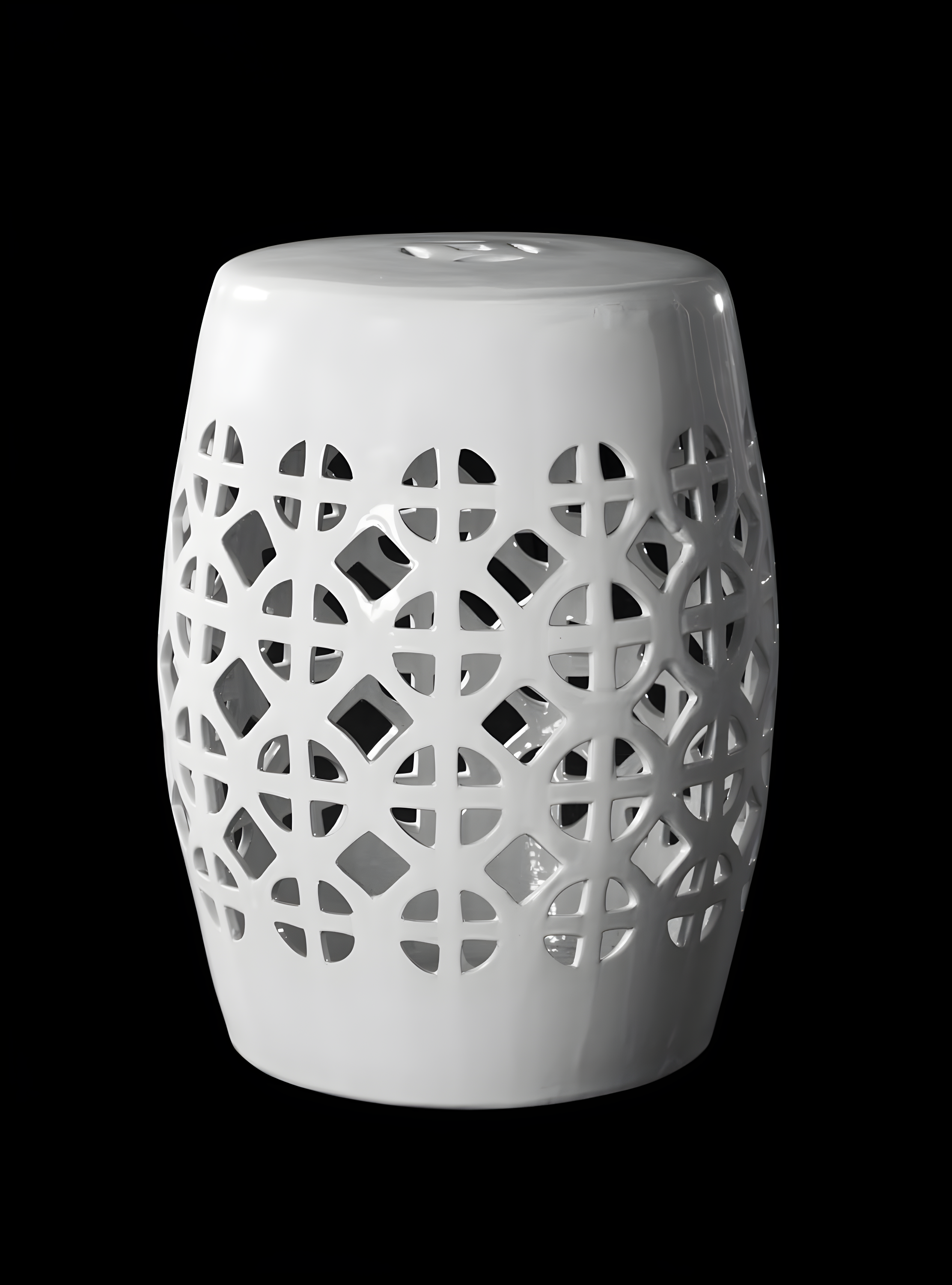 Circle Lattice Garden Stool - Indoor/Outdoor - ACS4508 - Creme - Safavieh