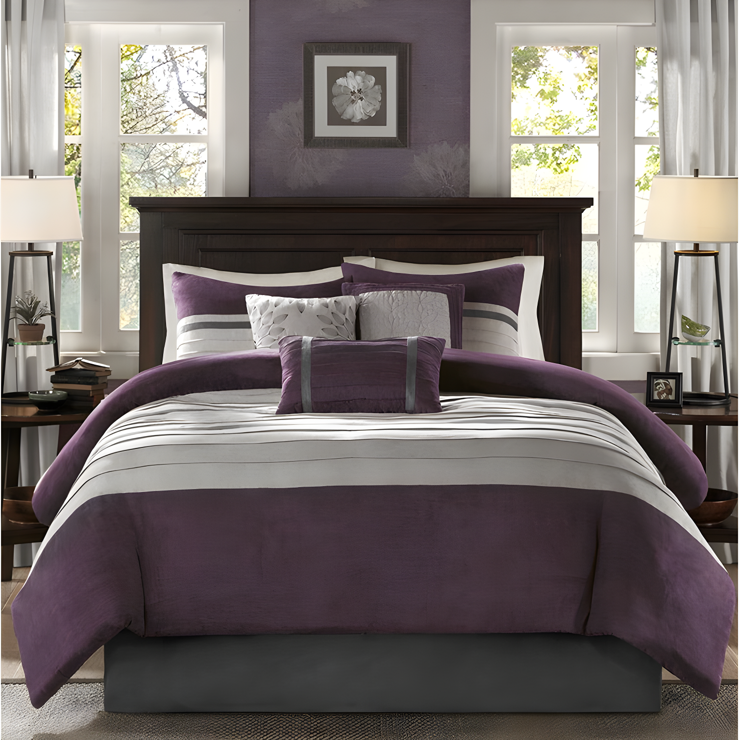 Palmer 7 PC Pieced Faux Suede Comforter Set