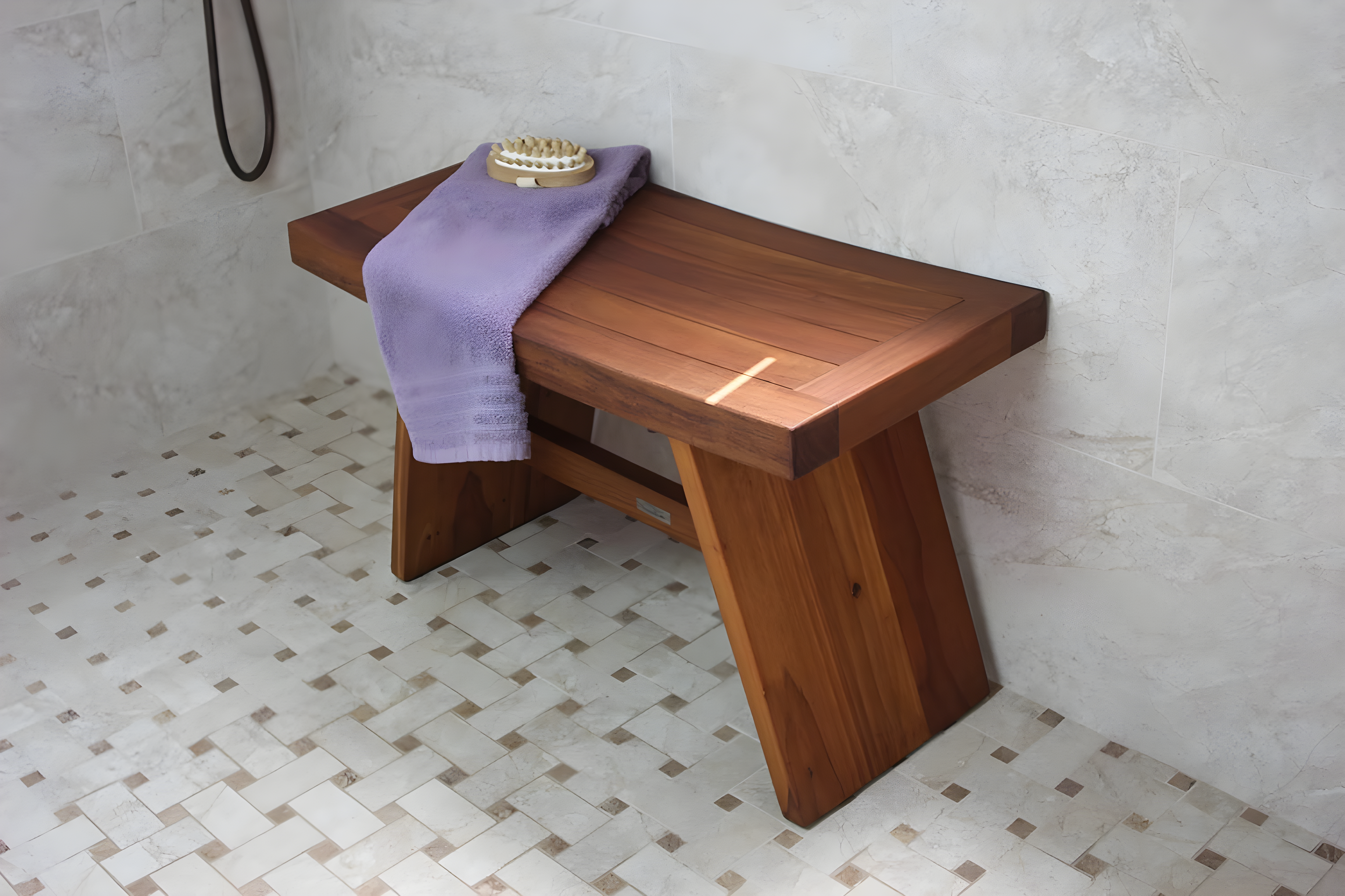 Aqua Teak Asia 29.5'' W Teak Shower Bench