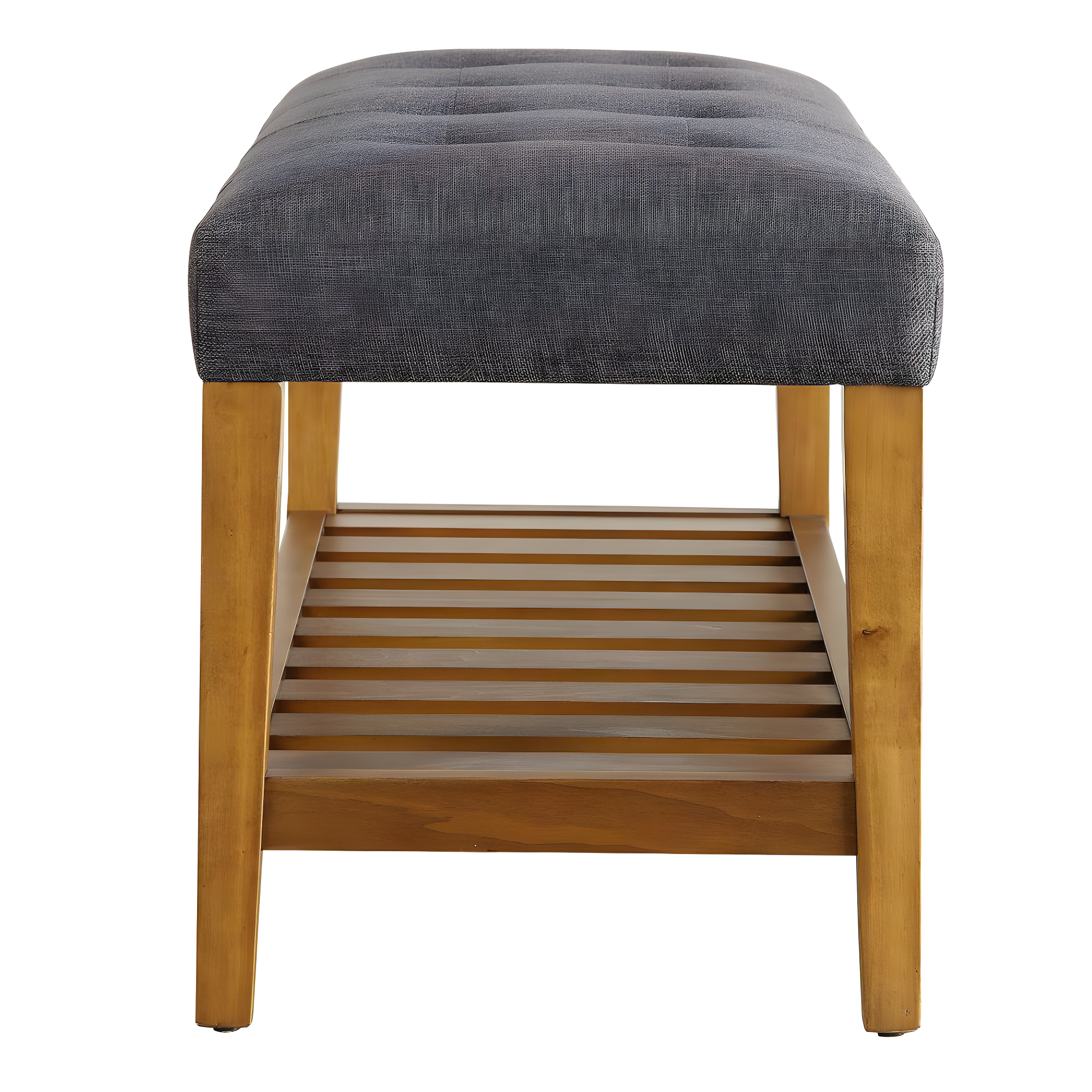 Benzara Wooden Bench, Gray & Oak