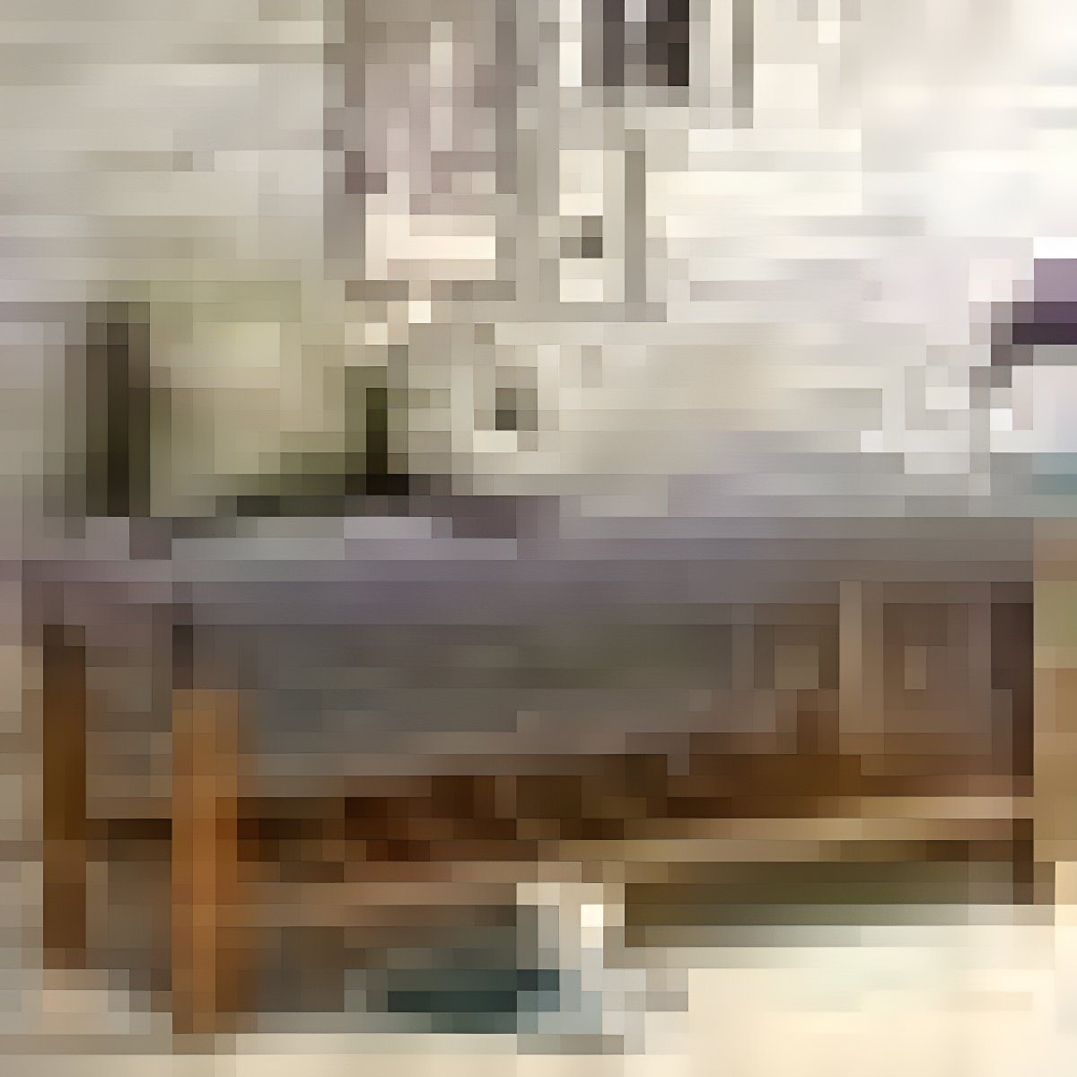 Benzara Wooden Bench, Gray & Oak