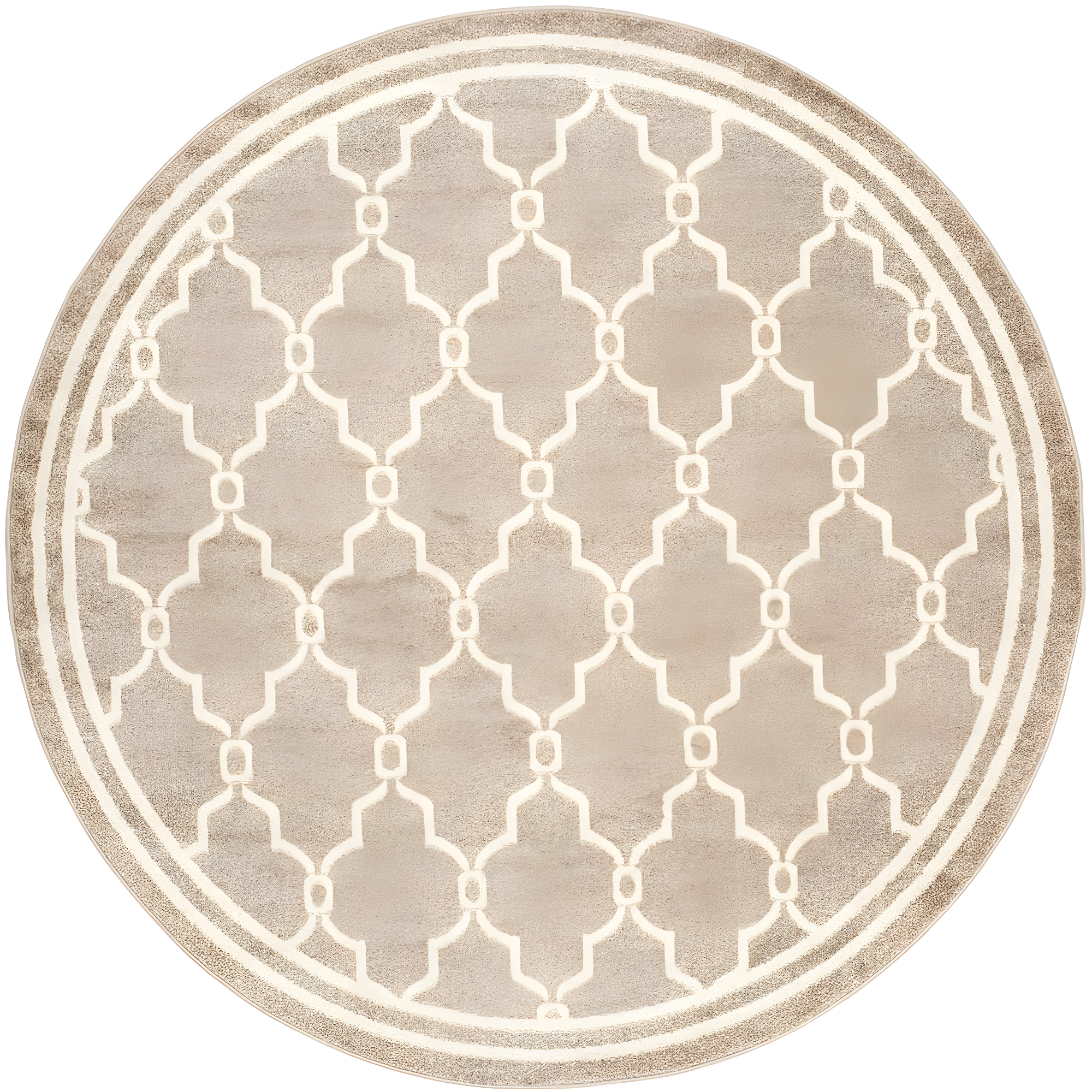 Amherst AMT414 Power Loomed Indoor Area Rug - Wheat/Beige - 7' Round - Safavieh