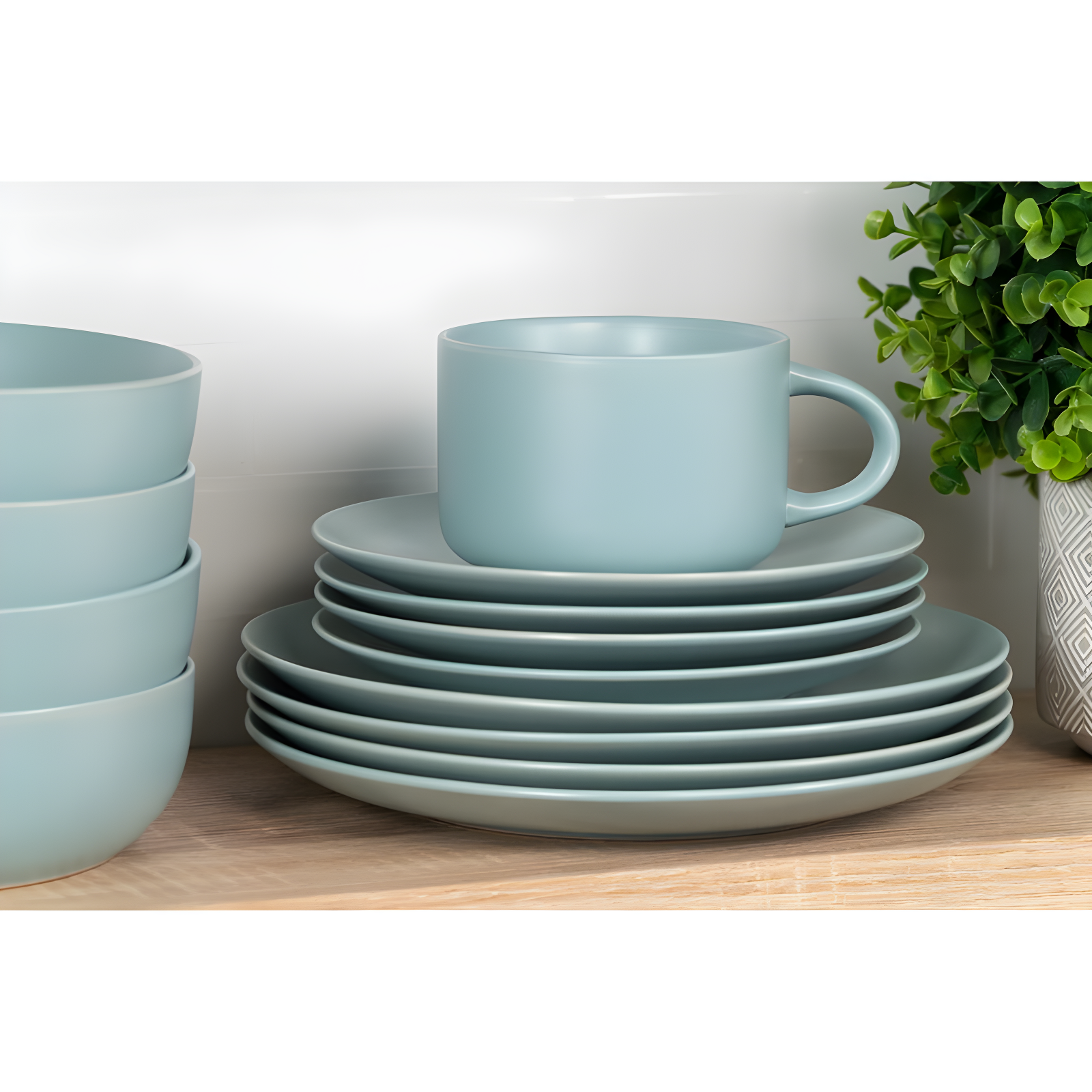 Wazee Matte 16 Piece Dinnerware Set, Service for 4