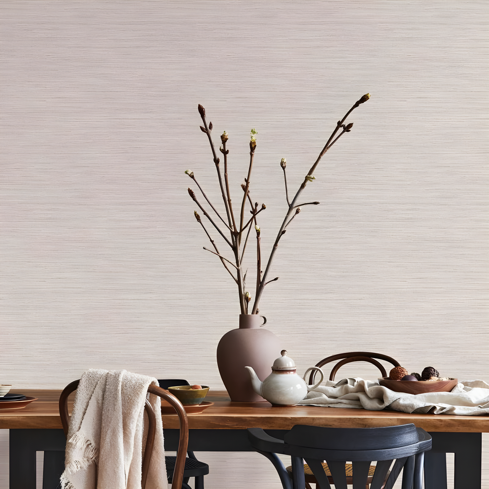 Tempaper & Co.® Faux Horizontal Grasscloth Removable Peel and Stick Wallpaper, Textured Ecru, 28 sq. ft.: Vinyl, Prepasted, Abstract Pattern