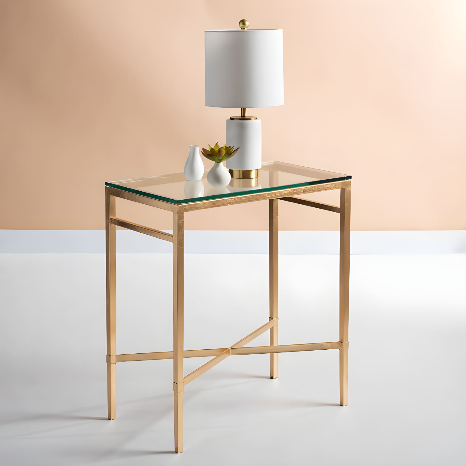 Viggo Side Table - Gold/Glass - Safavieh.