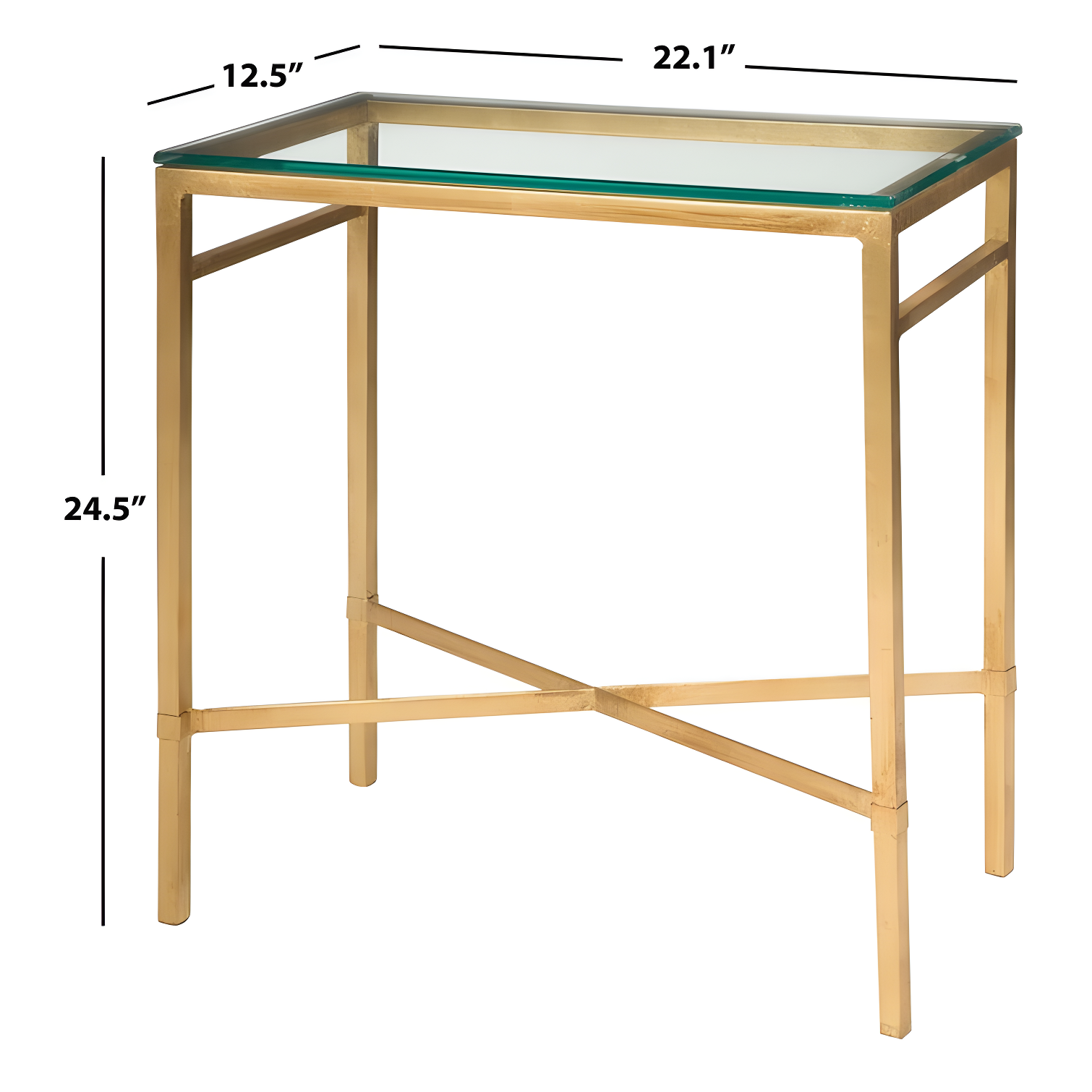 Viggo Side Table - Gold/Glass - Safavieh.