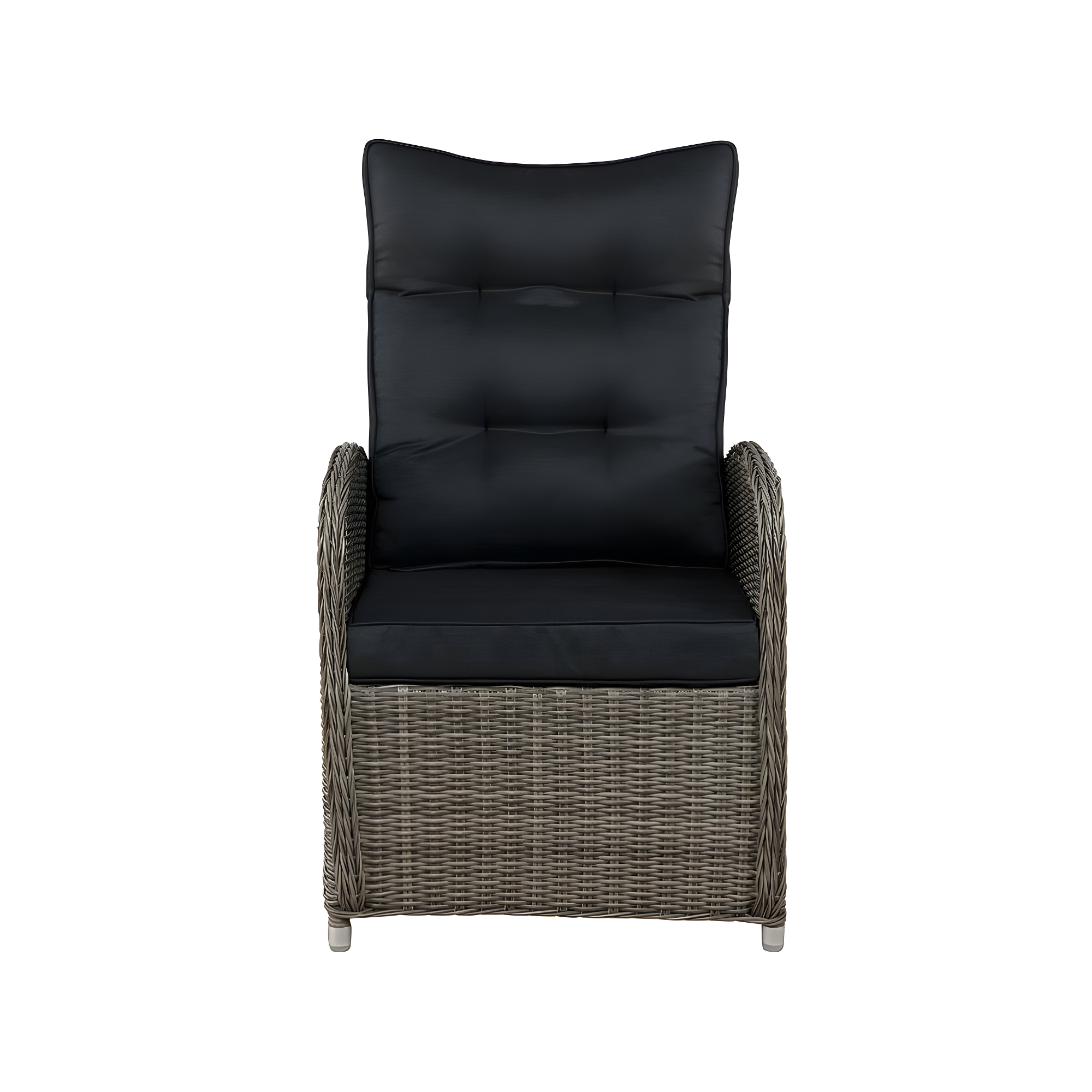 Monaco 2pc Wicker Outdoor Recliner & Ottoman - Gray - Alaterre Furniture: All-Weather, Water-Resistant Patio Set