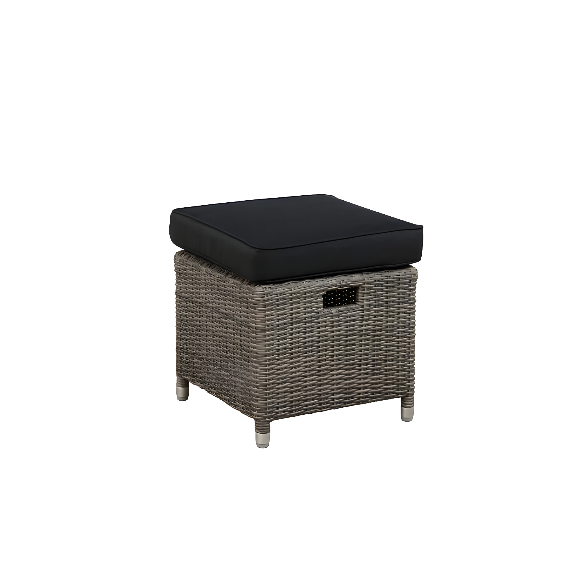 Monaco 2pc Wicker Outdoor Recliner & Ottoman - Gray - Alaterre Furniture: All-Weather, Water-Resistant Patio Set