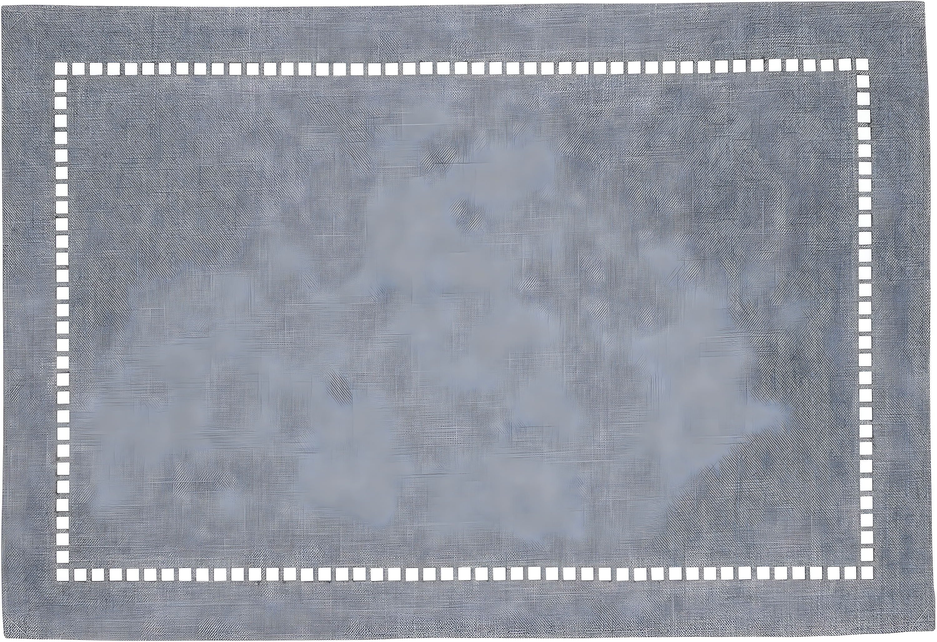 Saro Lifestyle Placemats With Laser-Cut Hemstitch Design, Gray, (Set of 4 pcs)