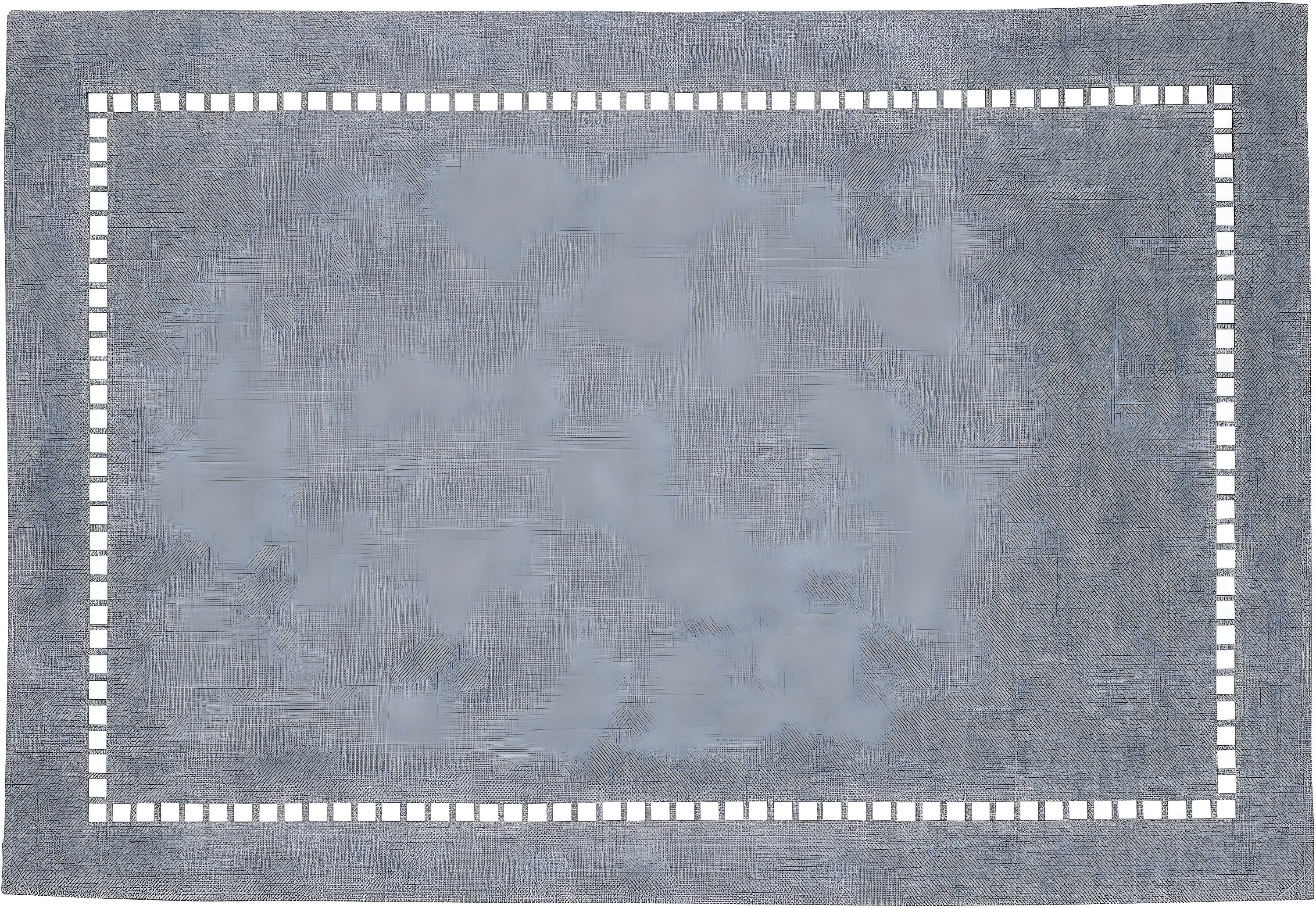 Saro Lifestyle Placemats With Laser-Cut Hemstitch Design, Gray, (Set of 4 pcs)