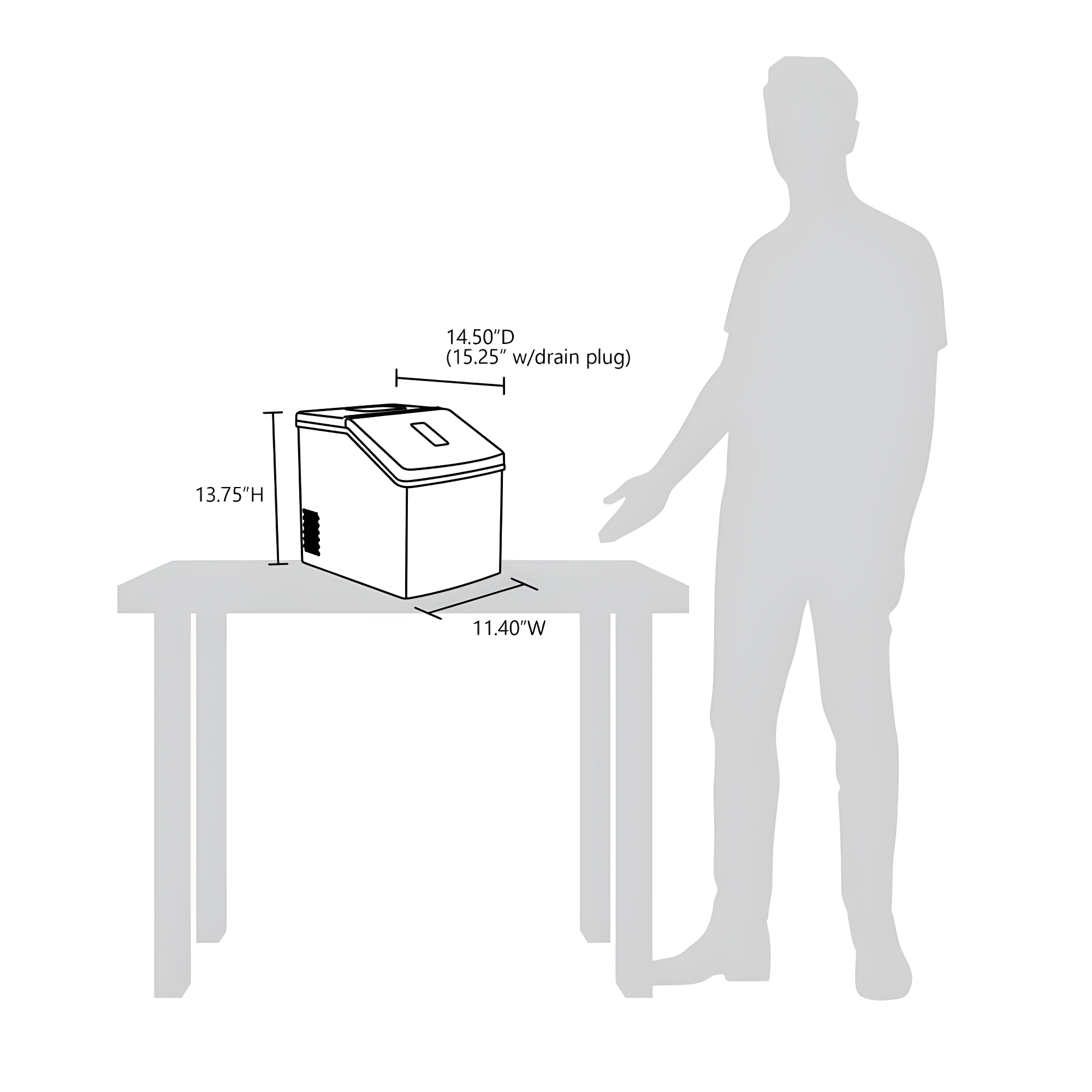 Newair Countertop Clear Ice Maker, 40 lbs. of Ice a Day with Easy to Clean BPA-Free Parts, Perfect for Cocktails, Scotch, Soda and More